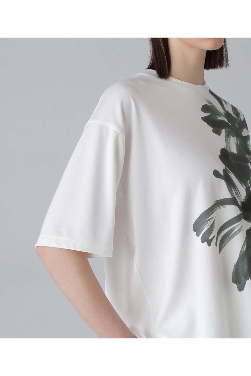 【アドーア/ADORE】のハイブリッドポンチプリントカットソー 人気、トレンドファッション・服の通販 founy(ファニー) 　ファッション　Fashion　レディースファッション　Fashion for Women　トップス・カットソー　Cut & Sew Tops　シャツ・ブラウス・オフィスカジュアル　Elegant Blouses & Button-Ups　ロングTシャツ・Tシャツ　Longline T-Shirts & Tees　カットソー・ベーシックTシャツ　Cut-and-Sewn Tops / Stretch Tees & Basics　アシンメトリー　Asymmetrical Style　インナー　Innerwear　ショート　Short, Short Length　シルケット　Silket, Silky Cotton　スリーブ　Sleeve, Long Sleeve / Short Sleeve　バランス　Balance, Style Balance　プリント　Print, Printed Pattern　other-5|ID: prp329100004932358 ipo3291000000037020542