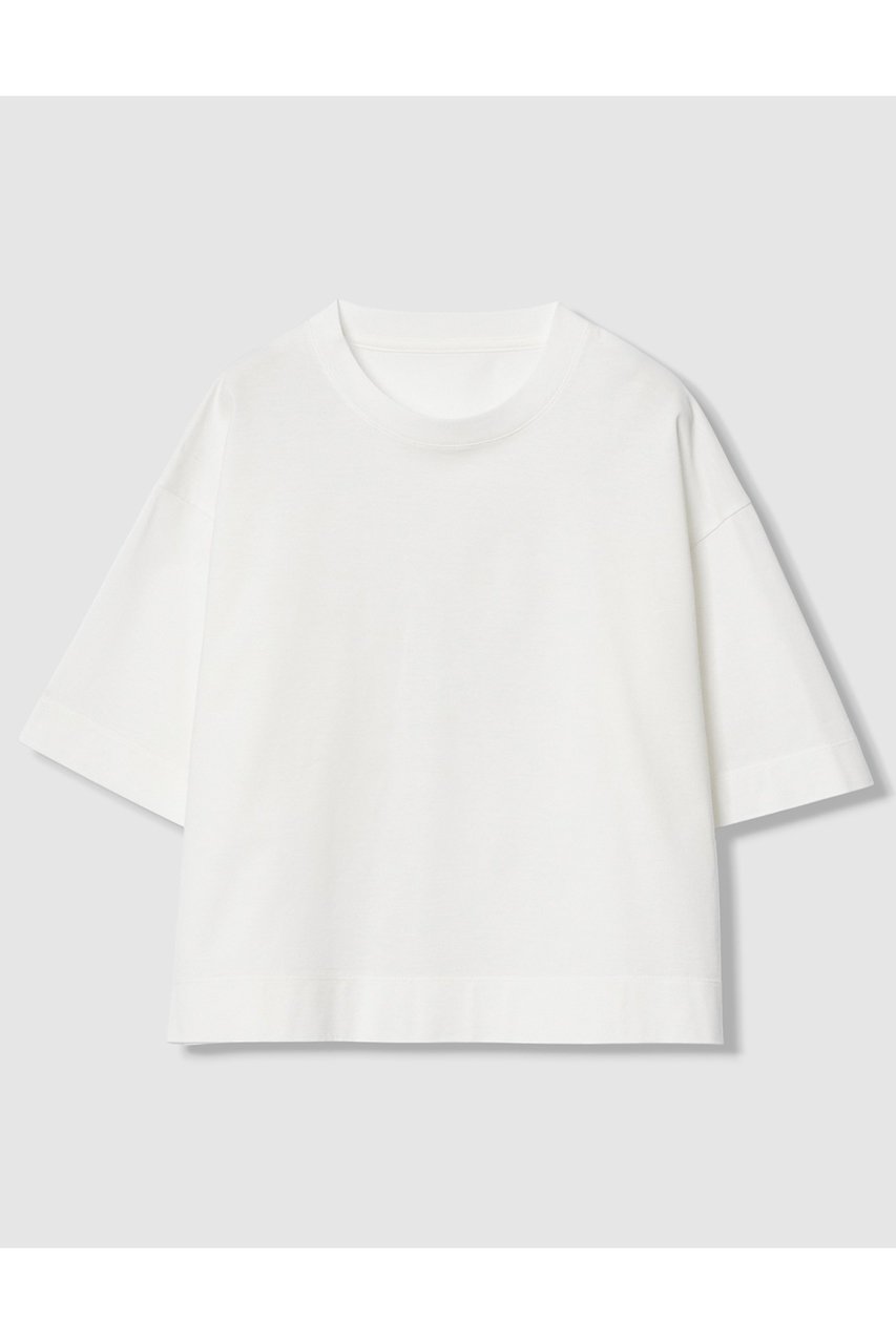 【アナイ/ANAYI】のコットン天竺半袖オーバー プルオーバー インテリア・キッズ・メンズ・レディースファッション・服の通販 founy(ファニー) 　ファッション　Fashion　レディースファッション　Fashion for Women　トップス・カットソー　Cut & Sew Tops　シャツ・ブラウス・オフィスカジュアル　Elegant Blouses & Button-Ups　ロングTシャツ・Tシャツ　Longline T-Shirts & Tees　カジュアルプルオーバー・ニットトップス　Pullovers & Knit Tops / Casual Pullovers　カットソー・ベーシックTシャツ　Cut-and-Sewn Tops / Stretch Tees & Basics　イタリア　Italy　ショルダー　Shoulder, Shoulder Strap　ショート　Short, Short Length　スリーブ　Sleeve, Long Sleeve / Short Sleeve　ドレープ　Drape, Draping Fabric　ドロップ　Drop Shoulder, Dropped Style　レギュラー　Regular, Standard Fit　半袖　Short Sleeve, Half Sleeve　巾着　Drawstring Bag, Kinchaku　オフホワイト|ID: prp329100004932362 ipo3291000000037020577