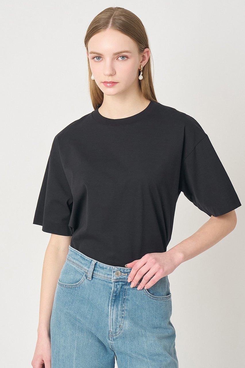 【アナイ/ANAYI】のコットン天竺半袖オーバー プルオーバー 人気、トレンドファッション・服の通販 founy(ファニー) 　ファッション　Fashion　レディースファッション　Fashion for Women　トップス・カットソー　Cut & Sew Tops　シャツ・ブラウス・オフィスカジュアル　Elegant Blouses & Button-Ups　ロングTシャツ・Tシャツ　Longline T-Shirts & Tees　カジュアルプルオーバー・ニットトップス　Pullovers & Knit Tops / Casual Pullovers　カットソー・ベーシックTシャツ　Cut-and-Sewn Tops / Stretch Tees & Basics　イタリア　Italy　ショルダー　Shoulder, Shoulder Strap　ショート　Short, Short Length　スリーブ　Sleeve, Long Sleeve / Short Sleeve　ドレープ　Drape, Draping Fabric　ドロップ　Drop Shoulder, Dropped Style　レギュラー　Regular, Standard Fit　半袖　Short Sleeve, Half Sleeve　巾着　Drawstring Bag, Kinchaku　other-8|ID: prp329100004932362 ipo3291000000037020585