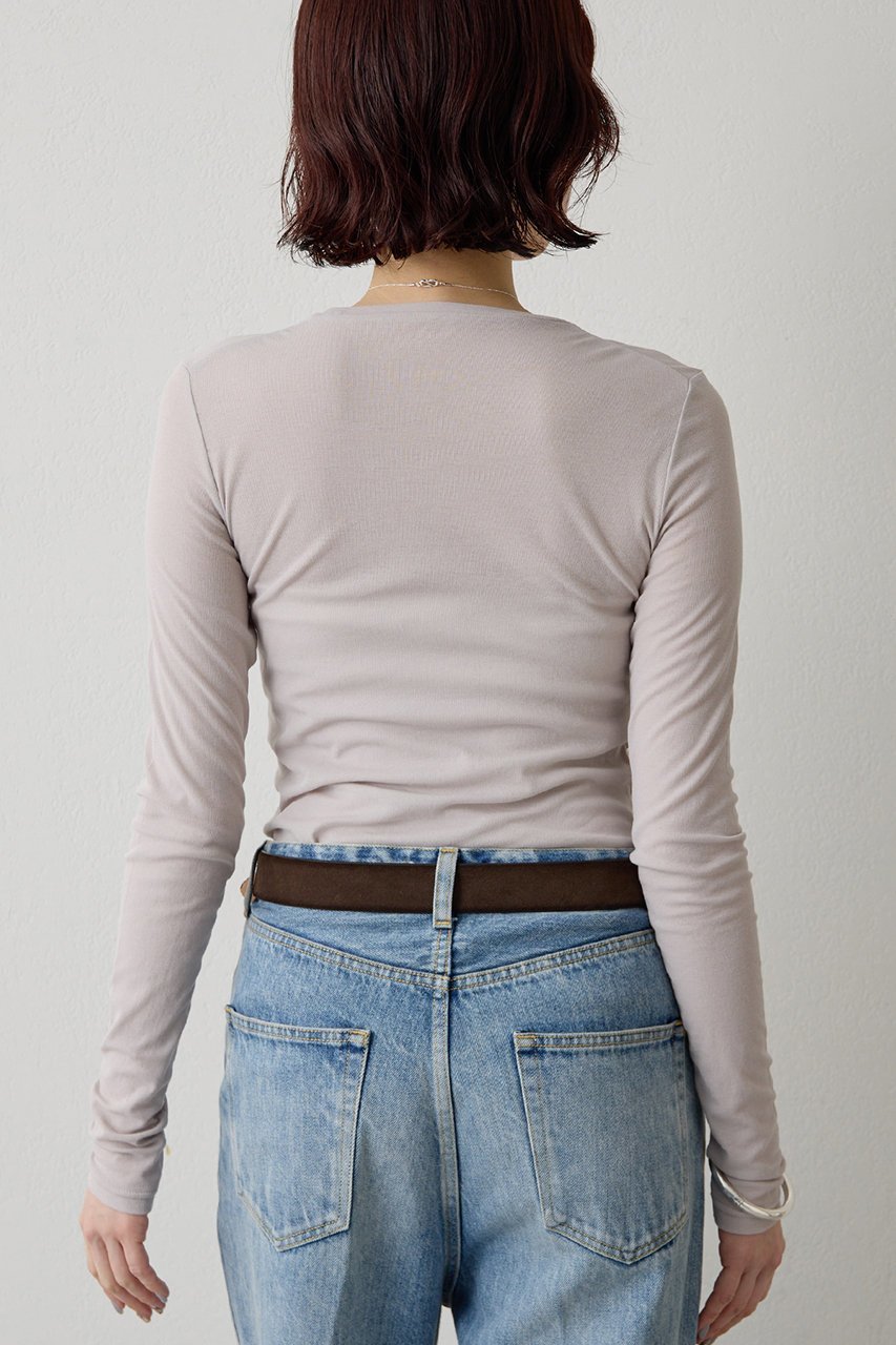 【ウィムガゼット/Whim Gazette】のシアーストレッチロンTEE 人気、トレンドファッション・服の通販 founy(ファニー) 　ファッション　Fashion　レディースファッション　Fashion for Women　トップス・カットソー　Cut & Sew Tops　シャツ・ブラウス・オフィスカジュアル　Elegant Blouses & Button-Ups　ロングTシャツ・Tシャツ　Longline T-Shirts & Tees　カットソー・ベーシックTシャツ　Cut-and-Sewn Tops / Stretch Tees & Basics　インナー　Innerwear　シアー　Sheer, See-Through　シンプル　Simple, Minimal　ジャケット　Jacket, Outerwear　スタンダード　Standard, Basic　スリーブ　Sleeve, Long Sleeve / Short Sleeve　ベーシック　Basic, Essential　ロング　Long, Long-Length　エレガント 上品　Elegant　other-3|ID: prp329100004932364 ipo3291000000037020599