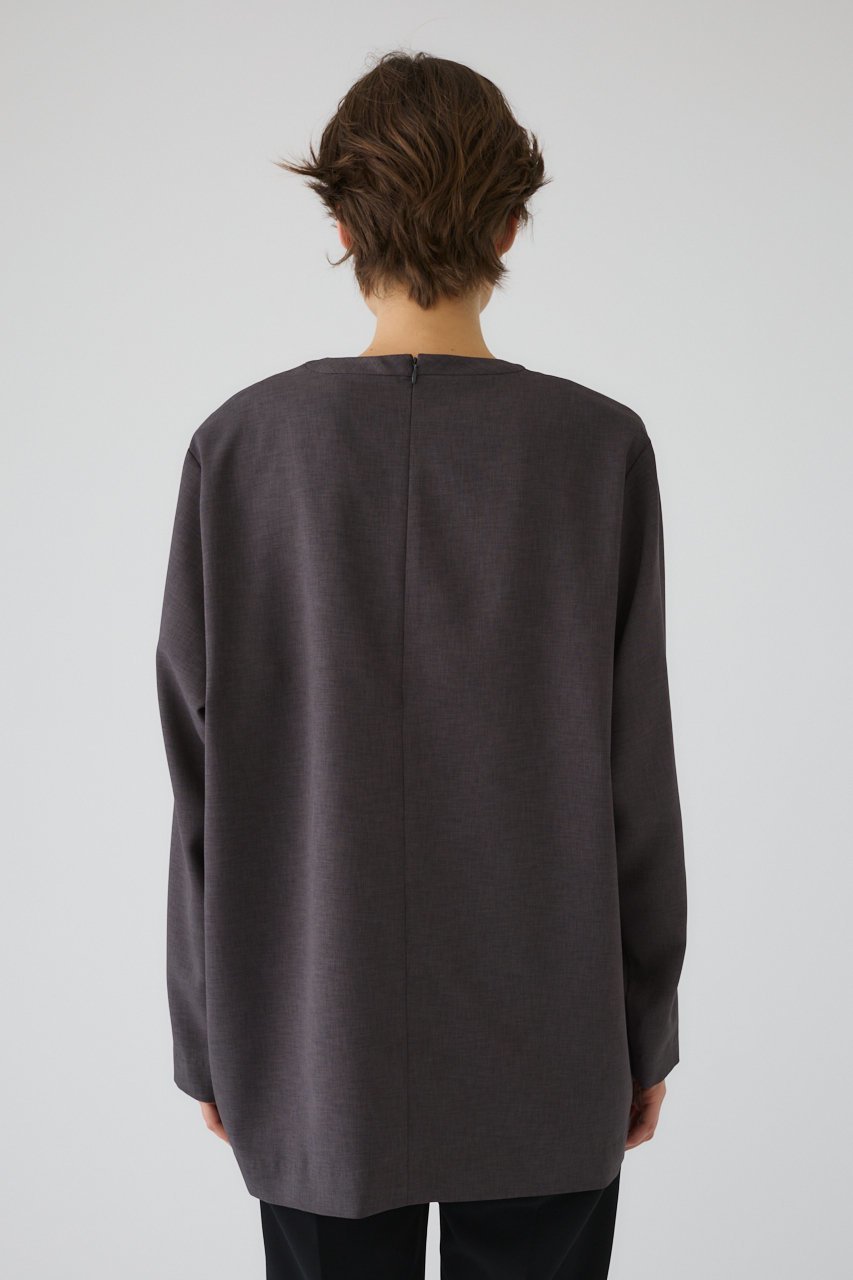 【リムアーク/RIM.ARK】のOversize woven L/S T-SH/Tシャツ 人気、トレンドファッション・服の通販 founy(ファニー) 　ファッション　Fashion　レディースファッション　Fashion for Women　トップス・カットソー　Cut & Sew Tops　シャツ・ブラウス・オフィスカジュアル　Elegant Blouses & Button-Ups　ロングTシャツ・Tシャツ　Longline T-Shirts & Tees　カットソー・ベーシックTシャツ　Cut-and-Sewn Tops / Stretch Tees & Basics　スリム　Slim, Slim Fit　スリーブ　Sleeve, Long Sleeve / Short Sleeve　タイトスカート　Pencil Skirt, Tight Skirt　ツイル　Twist, Twisted Detail　長袖　Long Sleeve, Full Sleeve　半袖　Short Sleeve, Half Sleeve　ルーズ　Loose, Oversized　ロング　Long, Long-Length　ワイド　Wide, Wide Fit　エレガント 上品　Elegant　other-8|ID: prp329100004932372 ipo3291000000037020683