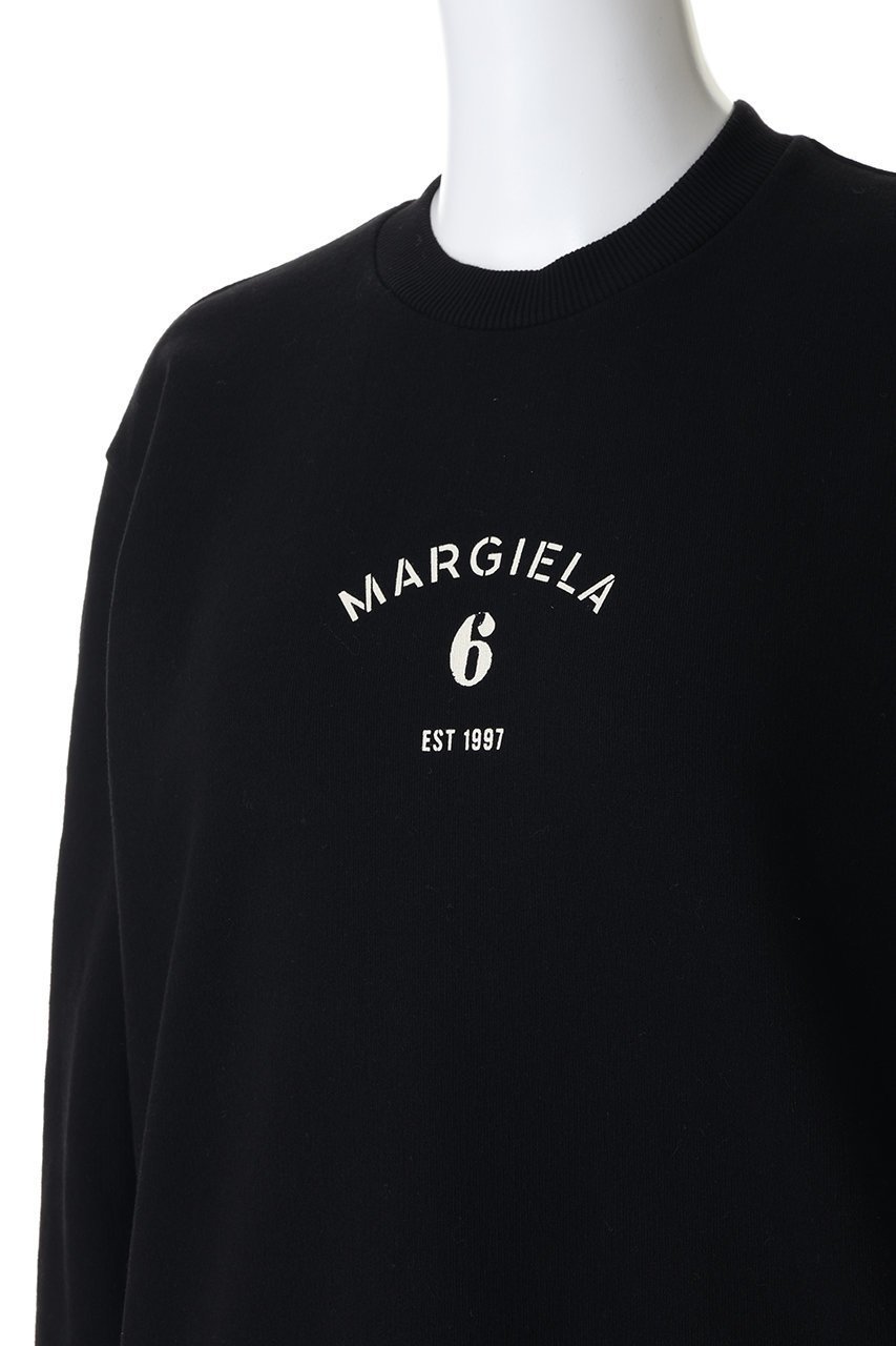 【エムエム6 メゾン マルタン マルジェラ/MM6 Maison Martin Margiela】のロゴプリントスウェットシャツ 人気、トレンドファッション・服の通販 founy(ファニー) 　ファッション　Fashion　レディースファッション　Fashion for Women　トップス・カットソー　Cut & Sew Tops　シャツ・ブラウス・オフィスカジュアル　Elegant Blouses & Button-Ups　レディースパーカー・カジュアルフーディー　Casual Hoodies & Sweatshirts　ロングTシャツ・Tシャツ　Longline T-Shirts & Tees　スウェット・クルーネックトップス　Sweatshirts & Crewnecks / Relaxed Fit Sweat Tops　カットソー・ベーシックTシャツ　Cut-and-Sewn Tops / Stretch Tees & Basics　スウェット / スエット　Sweatshirt, Sweatwear　フロント　Front, Front Design　プリント　Print, Printed Pattern　ロング　Long, Long-Length　other-5|ID: prp329100004932379 ipo3291000000037020741