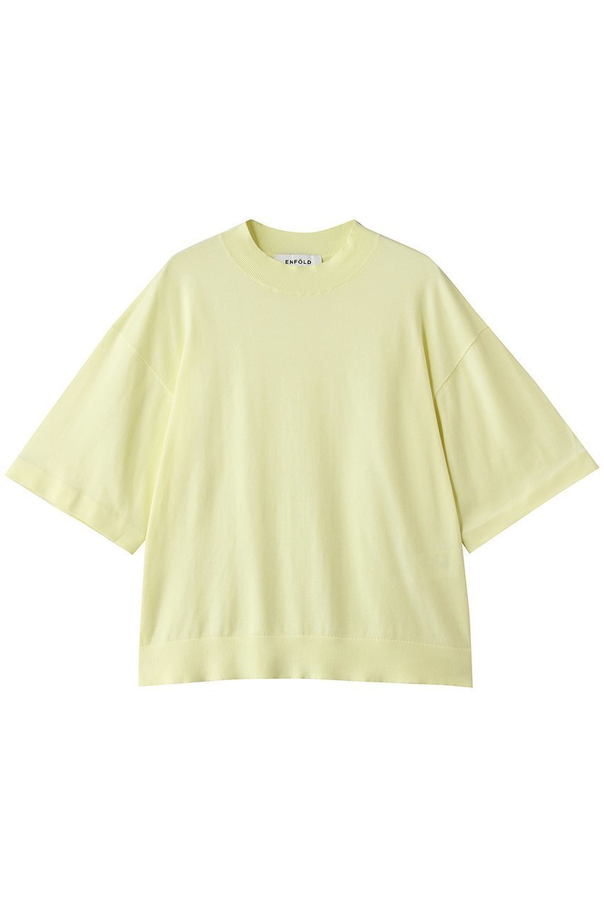 【エンフォルド/ENFOLD】のWIDE-SLEEVES T-SHIRT インテリア・キッズ・メンズ・レディースファッション・服の通販 founy(ファニー) 　ファッション　Fashion　レディースファッション　Fashion for Women　トップス・カットソー　Cut & Sew Tops　シャツ・ブラウス・オフィスカジュアル　Elegant Blouses & Button-Ups　ロングTシャツ・Tシャツ　Longline T-Shirts & Tees　カットソー・ベーシックTシャツ　Cut-and-Sewn Tops / Stretch Tees & Basics　おすすめ　Recommended / Our Picks　なめらか　Smooth, Silky Texture　インナー　Innerwear　コンパクト　Compact, Small Size　ショート　Short, Short Length　スリーブ　Sleeve, Long Sleeve / Short Sleeve　ハイネック　High Neck, Mock Neck　ワイド　Wide, Wide Fit　ライトイエロー|ID: prp329100004932387 ipo3291000000037020789