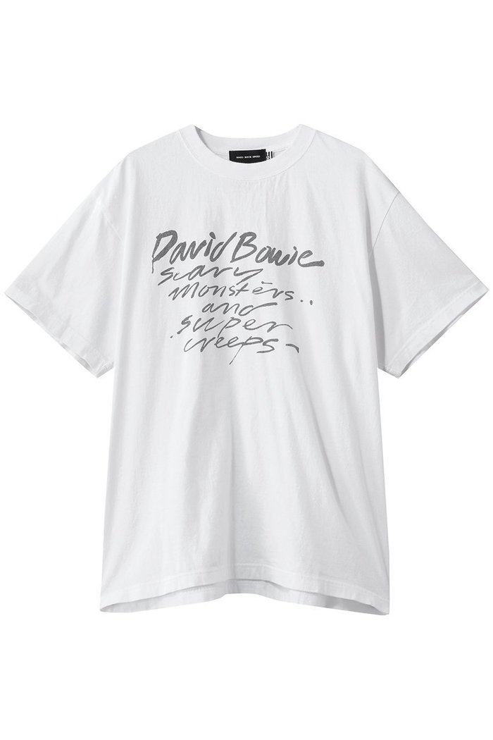 【エリオポール/heliopole】の【GOOD ROCK SPEED】DavidBowie Tシャツ インテリア・キッズ・メンズ・レディースファッション・服の通販 founy(ファウニー) https://founy.com/ ファッション Fashion レディースファッション Fashion for Women トップス・カットソー Cut & Sew Tops シャツ・ブラウス・オフィスカジュアル Elegant Blouses & Button-Ups ロングTシャツ・Tシャツ Longline T-Shirts & Tees カットソー・ベーシックTシャツ Cut-and-Sewn Tops / Stretch Tees & Basics ショート Short, Short Length シンプル Simple, Minimal スリーブ Sleeve, Long Sleeve / Short Sleeve ボトム Bottoms, Lower Wear モチーフ Motif, Design Theme 再入荷 Restock / Back in Stock |ID: prp329100004932394 ipo3291000000037020854