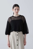 【アドーア/ADORE】のチュールジャージートップス 人気、トレンドファッション・服の通販 founy(ファニー) ファッション Fashion レディースファッション Fashion for Women トップス・カットソー Cut & Sew Tops シャツ・ブラウス・オフィスカジュアル Elegant Blouses & Button-Ups ロングTシャツ・Tシャツ Longline T-Shirts & Tees カットソー・ベーシックTシャツ Cut-and-Sewn Tops / Stretch Tees & Basics ショート Short, Short Length シンプル Simple, Minimal ストレッチ Stretch, Stretchy Fabric スリーブ Sleeve, Long Sleeve / Short Sleeve チュール Tulip, Tulip Motif ブラウジング Blouson Silhouette, Cinched Waist 夏 Summer thumbnail ブラック|ID: prp329100004932396 ipo3291000000037020867