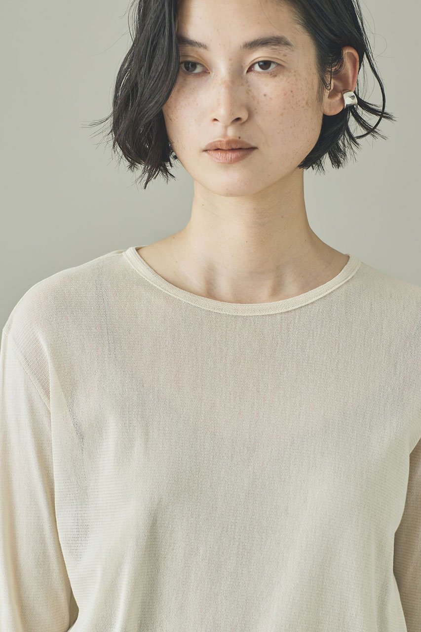 【カレンソロジー/Curensology】のチュールロングスリーブTシャツ 人気、トレンドファッション・服の通販 founy(ファニー) 　ファッション　Fashion　レディースファッション　Fashion for Women　トップス・カットソー　Cut & Sew Tops　シャツ・ブラウス・オフィスカジュアル　Elegant Blouses & Button-Ups　ロングTシャツ・Tシャツ　Longline T-Shirts & Tees　カットソー・ベーシックTシャツ　Cut-and-Sewn Tops / Stretch Tees & Basics　インナー　Innerwear　シアー　Sheer, See-Through　ストレッチ　Stretch, Stretchy Fabric　スリーブ　Sleeve, Long Sleeve / Short Sleeve　人気　Popular, Best Seller　フィット　Fit, Slim Fit　ロング　Long, Long-Length　新作・新入荷　New Arrivals / New In　other-8|ID: prp329100004932405 ipo3291000000037020951