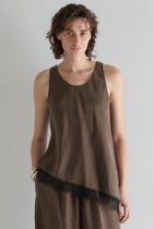 【マルティニーク/martinique】のキュプラフィブリルシャンブレーレースタンク(セットアップ可) 人気、トレンドファッション・服の通販 founy(ファニー) ファッション Fashion レディースファッション Fashion for Women トップス・カットソー Cut & Sew Tops キャミソール&ノースリーブ Camisoles & Sleeveless Tops シャツ・ブラウス・オフィスカジュアル Elegant Blouses & Button-Ups ロングTシャツ・Tシャツ Longline T-Shirts & Tees カットソー・ベーシックTシャツ Cut-and-Sewn Tops / Stretch Tees & Basics おすすめ Recommended / Our Picks アシンメトリー Asymmetrical Style キャミソール Camisole, Spaghetti Strap Top キュプラ Cupro, Eco Fabric セットアップ Set-Up, Coordinated Outfit タンク Tank Top, Sleeveless Top レース Lace, Lace Fabric thumbnail ダークブラウン|ID: prp329100004932407 ipo3291000000037020962