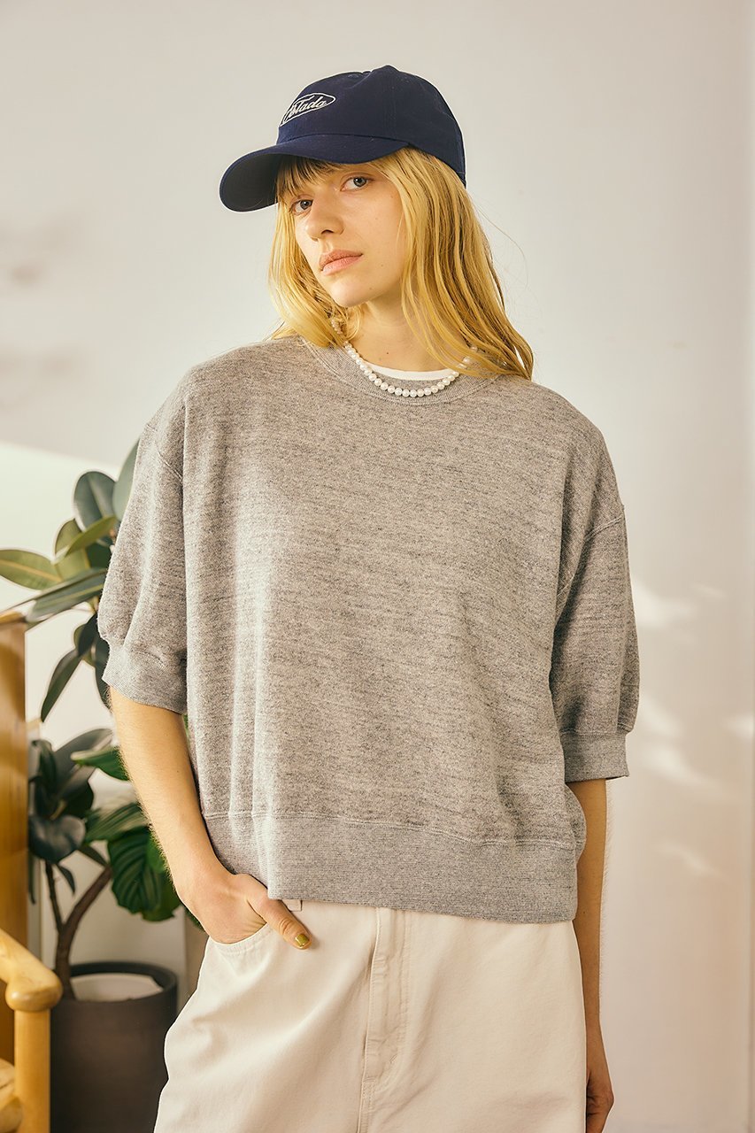 【オブラダ/Oblada】のBLANK ハーフスリーブスウェット 人気、トレンドファッション・服の通販 founy(ファニー) 　ファッション　Fashion　レディースファッション　Fashion for Women　トップス・カットソー　Cut & Sew Tops　シャツ・ブラウス・オフィスカジュアル　Elegant Blouses & Button-Ups　レディースパーカー・カジュアルフーディー　Casual Hoodies & Sweatshirts　ロングTシャツ・Tシャツ　Longline T-Shirts & Tees　スウェット・クルーネックトップス　Sweatshirts & Crewnecks / Relaxed Fit Sweat Tops　カットソー・ベーシックTシャツ　Cut-and-Sewn Tops / Stretch Tees & Basics　スウェット / スエット　Sweatshirt, Sweatwear　リラックス　Relax, Relaxed Fit　エレガント 上品　Elegant　other-6|ID: prp329100004932415 ipo3291000000037021025