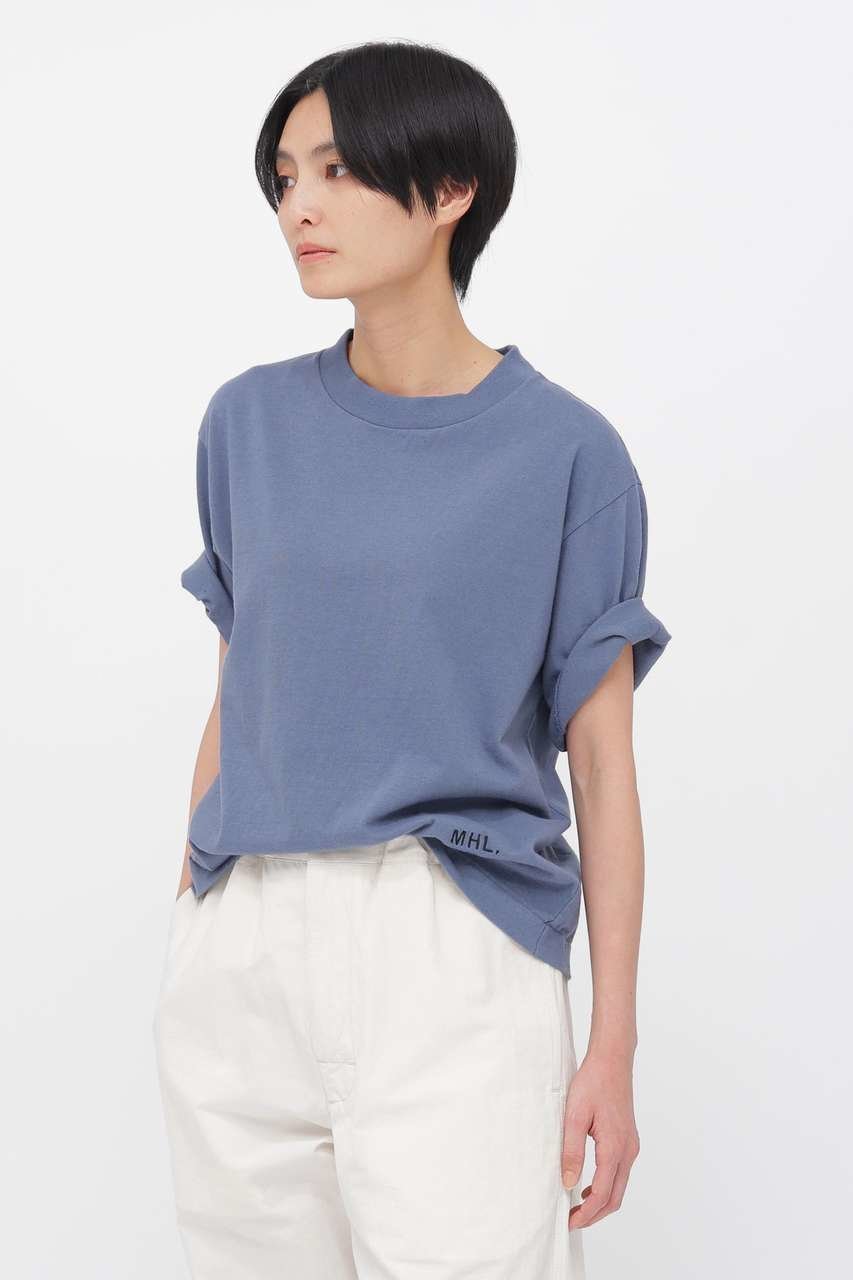 【マーガレットハウエル/MARGARET HOWELL】のUPCYCLED COTTON JERSEY TOP 人気、トレンドファッション・服の通販 founy(ファニー) 　ファッション　Fashion　レディースファッション　Fashion for Women　トップス・カットソー　Cut & Sew Tops　シャツ・ブラウス・オフィスカジュアル　Elegant Blouses & Button-Ups　ロングTシャツ・Tシャツ　Longline T-Shirts & Tees　カットソー・ベーシックTシャツ　Cut-and-Sewn Tops / Stretch Tees & Basics　カットソー　Cut and Sewn Top　ショート　Short, Short Length　スリーブ　Sleeve, Long Sleeve / Short Sleeve　ベーシック　Basic, Essential　other-3|ID: prp329100004932423 ipo3291000000037021093