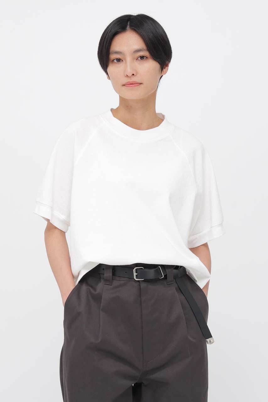 【マーガレットハウエル/MARGARET HOWELL】のDRY COTTON JERSEY TOP インテリア・キッズ・メンズ・レディースファッション・服の通販 founy(ファニー) 　ファッション　Fashion　レディースファッション　Fashion for Women　トップス・カットソー　Cut & Sew Tops　シャツ・ブラウス・オフィスカジュアル　Elegant Blouses & Button-Ups　ロングTシャツ・Tシャツ　Longline T-Shirts & Tees　カットソー・ベーシックTシャツ　Cut-and-Sewn Tops / Stretch Tees & Basics　ショート　Short, Short Length　スウェット / スエット　Sweatshirt, Sweatwear　スリーブ　Sleeve, Long Sleeve / Short Sleeve　ホワイト|ID: prp329100004932424 ipo3291000000037021101