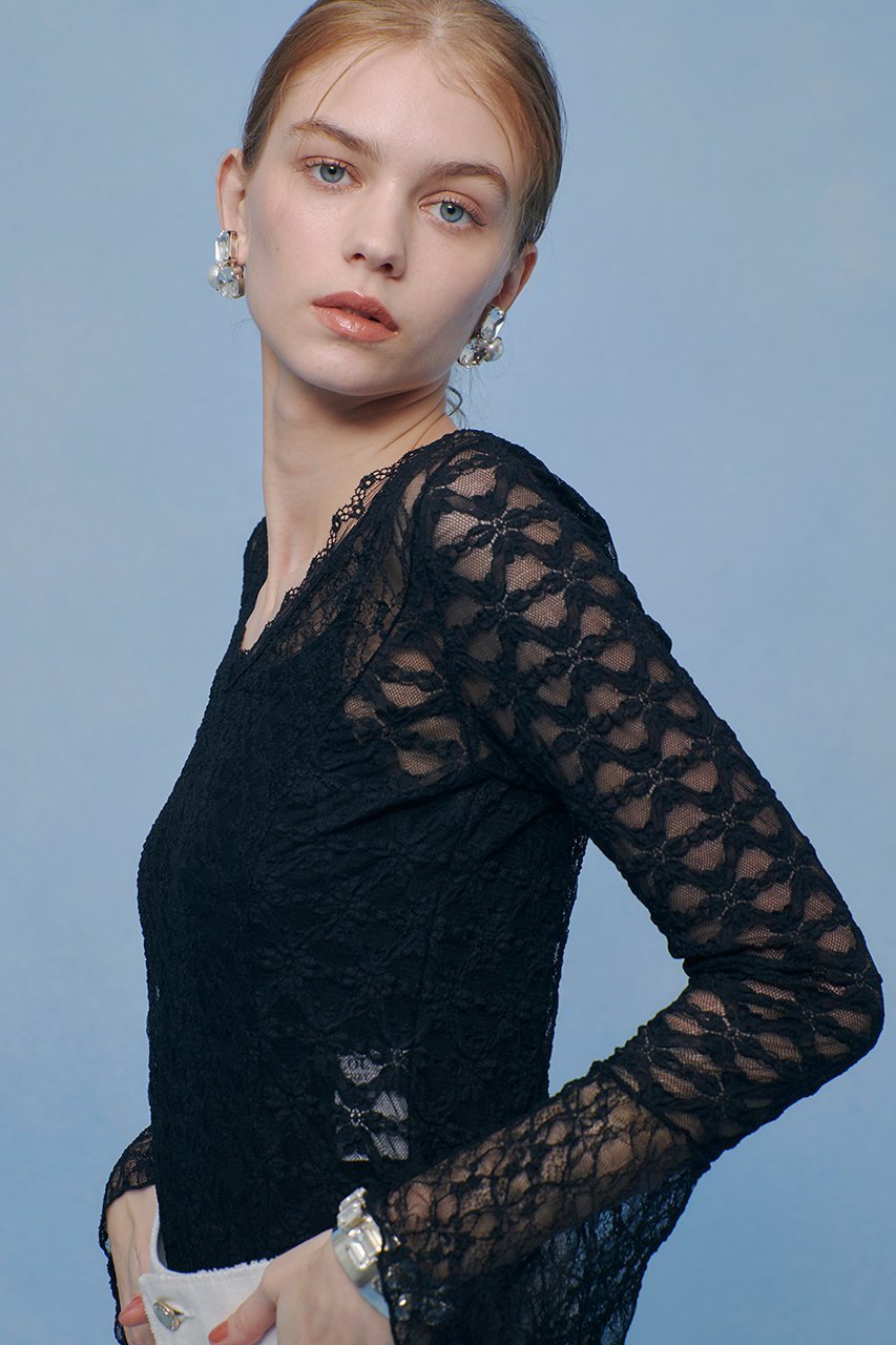 【アルアバイル/allureville】の【LOULOU WILLOUGHBY】ベルスリーブレースプルオーバー 人気、トレンドファッション・服の通販 founy(ファニー) 　ファッション　Fashion　レディースファッション　Fashion for Women　トップス・カットソー　Cut & Sew Tops　シャツ・ブラウス・オフィスカジュアル　Elegant Blouses & Button-Ups　ロングTシャツ・Tシャツ　Longline T-Shirts & Tees　カジュアルプルオーバー・ニットトップス　Pullovers & Knit Tops / Casual Pullovers　カットソー・ベーシックTシャツ　Cut-and-Sewn Tops / Stretch Tees & Basics　スリーブ　Sleeve, Long Sleeve / Short Sleeve　フレア　Flare, Flared　レース　Lace, Lace Fabric　ロング　Long, Long-Length　エレガント 上品　Elegant　other-8|ID: prp329100004932436 ipo3291000000037021236