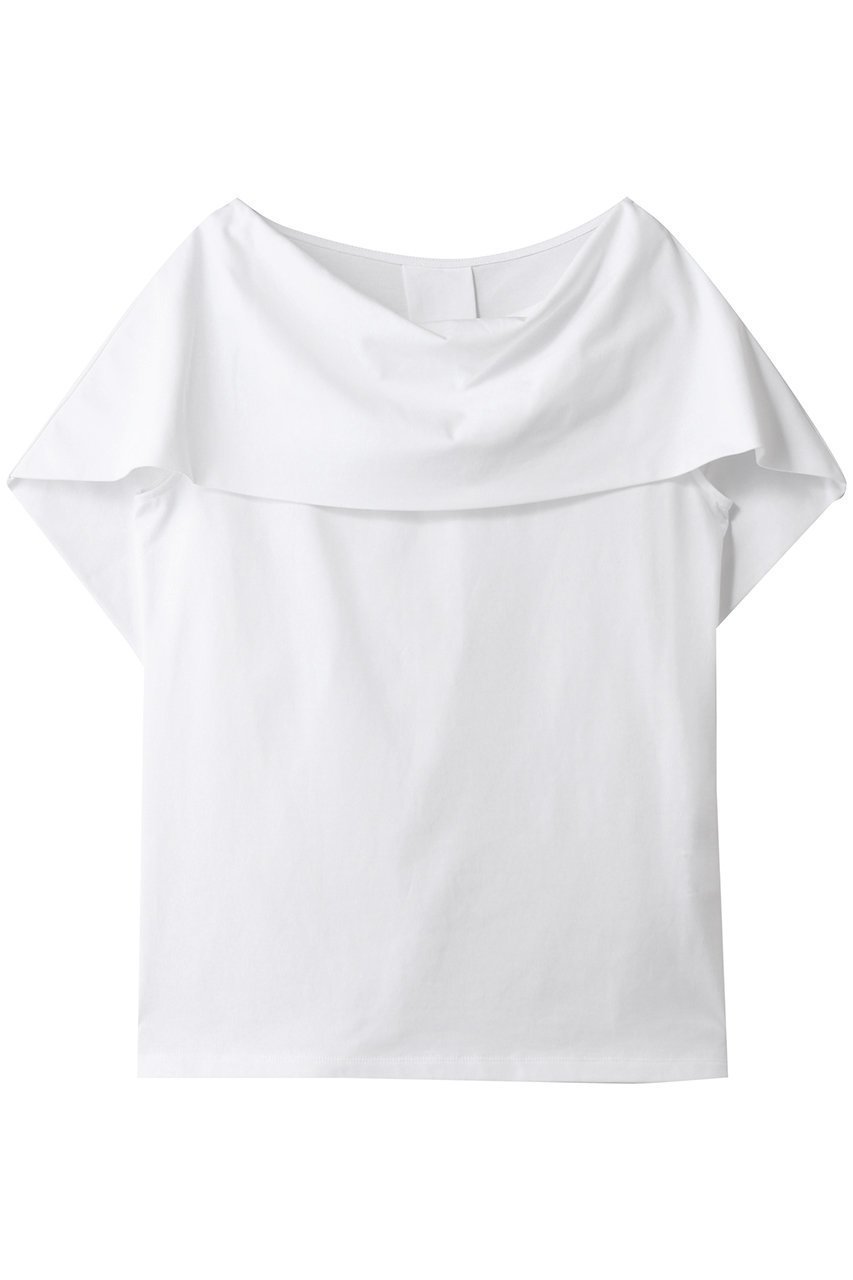 【アルアバイル/allureville】の【LOULOU WILLOUGHBY】ケープデコルテトップス インテリア・キッズ・メンズ・レディースファッション・服の通販 founy(ファニー) 　ファッション　Fashion　レディースファッション　Fashion for Women　トップス・カットソー　Cut & Sew Tops　シャツ・ブラウス・オフィスカジュアル　Elegant Blouses & Button-Ups　ロングTシャツ・Tシャツ　Longline T-Shirts & Tees　カットソー・ベーシックTシャツ　Cut-and-Sewn Tops / Stretch Tees & Basics　クラシカル　Classical, Vintage-Inspired　クラシック　Classic, Timeless Style　ショート　Short, Short Length　スリーブ　Sleeve, Long Sleeve / Short Sleeve　デコルテ　Décolleté, Neckline　ボーダー　Border, Stripe　再入荷　Restock / Back in Stock　ホワイト系|ID: prp329100004932437 ipo3291000000037021241