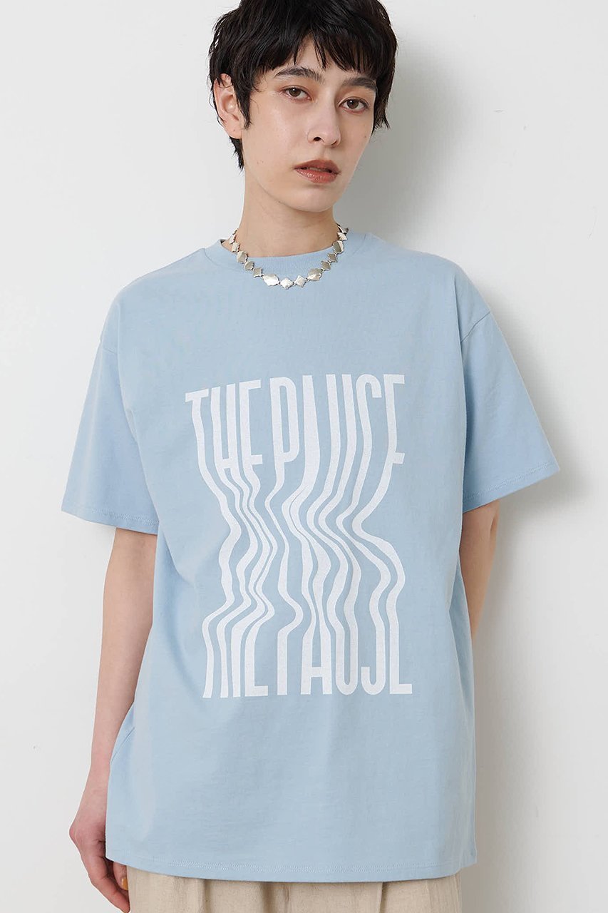 【ウィムガゼット/Whim Gazette】の【THE PAUSE】ウィーグルロゴTEE インテリア・キッズ・メンズ・レディースファッション・服の通販 founy(ファニー) 　ファッション　Fashion　レディースファッション　Fashion for Women　トップス・カットソー　Cut & Sew Tops　シャツ・ブラウス・オフィスカジュアル　Elegant Blouses & Button-Ups　ロングTシャツ・Tシャツ　Longline T-Shirts & Tees　カットソー・ベーシックTシャツ　Cut-and-Sewn Tops / Stretch Tees & Basics　ショート　Short, Short Length　シンプル　Simple, Minimal　ジャケット　Jacket, Outerwear　スリーブ　Sleeve, Long Sleeve / Short Sleeve　プリント　Print, Printed Pattern　サックスブルー|ID: prp329100004932438 ipo3291000000037021249
