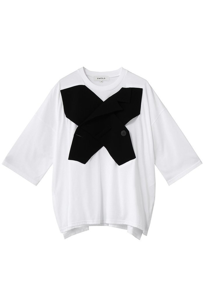【エンフォルド/ENFOLD】のCROSS VEST T-SHIRT インテリア・キッズ・メンズ・レディースファッション・服の通販 founy(ファニー) https://founy.com/ ファッション Fashion レディースファッション Fashion for Women アウター Coat / Outerwear Collection トップス・カットソー Cut & Sew Tops シャツ・ブラウス・オフィスカジュアル Elegant Blouses & Button-Ups ロングTシャツ・Tシャツ Longline T-Shirts & Tees ベスト&ジレ / 重ね着スタイル Vests & Gilets カットソー・ベーシックTシャツ Cut-and-Sewn Tops / Stretch Tees & Basics ショート Short, Short Length スリーブ Sleeve, Long Sleeve / Short Sleeve セットアップ Set-Up, Coordinated Outfit ダブル Double, Double-Breasted ドッキング Docking, Mixed Material フォーマル Formal, Dressy ベスト Vest, Waistcoat |ID: prp329100004932440 ipo3291000000037021263