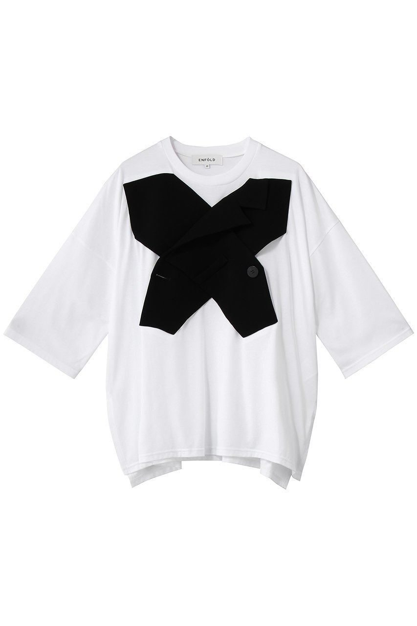 【エンフォルド/ENFOLD】のCROSS VEST T-SHIRT 人気、トレンドファッション・服の通販 founy(ファニー) 　ファッション　Fashion　レディースファッション　Fashion for Women　アウター　Coat / Outerwear Collection　トップス・カットソー　Cut & Sew Tops　シャツ・ブラウス・オフィスカジュアル　Elegant Blouses & Button-Ups　ロングTシャツ・Tシャツ　Longline T-Shirts & Tees　ベスト&ジレ / 重ね着スタイル　Vests & Gilets　カットソー・ベーシックTシャツ　Cut-and-Sewn Tops / Stretch Tees & Basics　ショート　Short, Short Length　スリーブ　Sleeve, Long Sleeve / Short Sleeve　セットアップ　Set-Up, Coordinated Outfit　ダブル　Double, Double-Breasted　ドッキング　Docking, Mixed Material　フォーマル　Formal, Dressy　ベスト　Vest, Waistcoat　 other-1|ID: prp329100004932440 ipo3291000000037021263