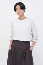 【マーガレットハウエル/MARGARET HOWELL】のCOTTON JERSEY MESH TOP グレー|ID: prp329100004932444 ipo3291000000037021297