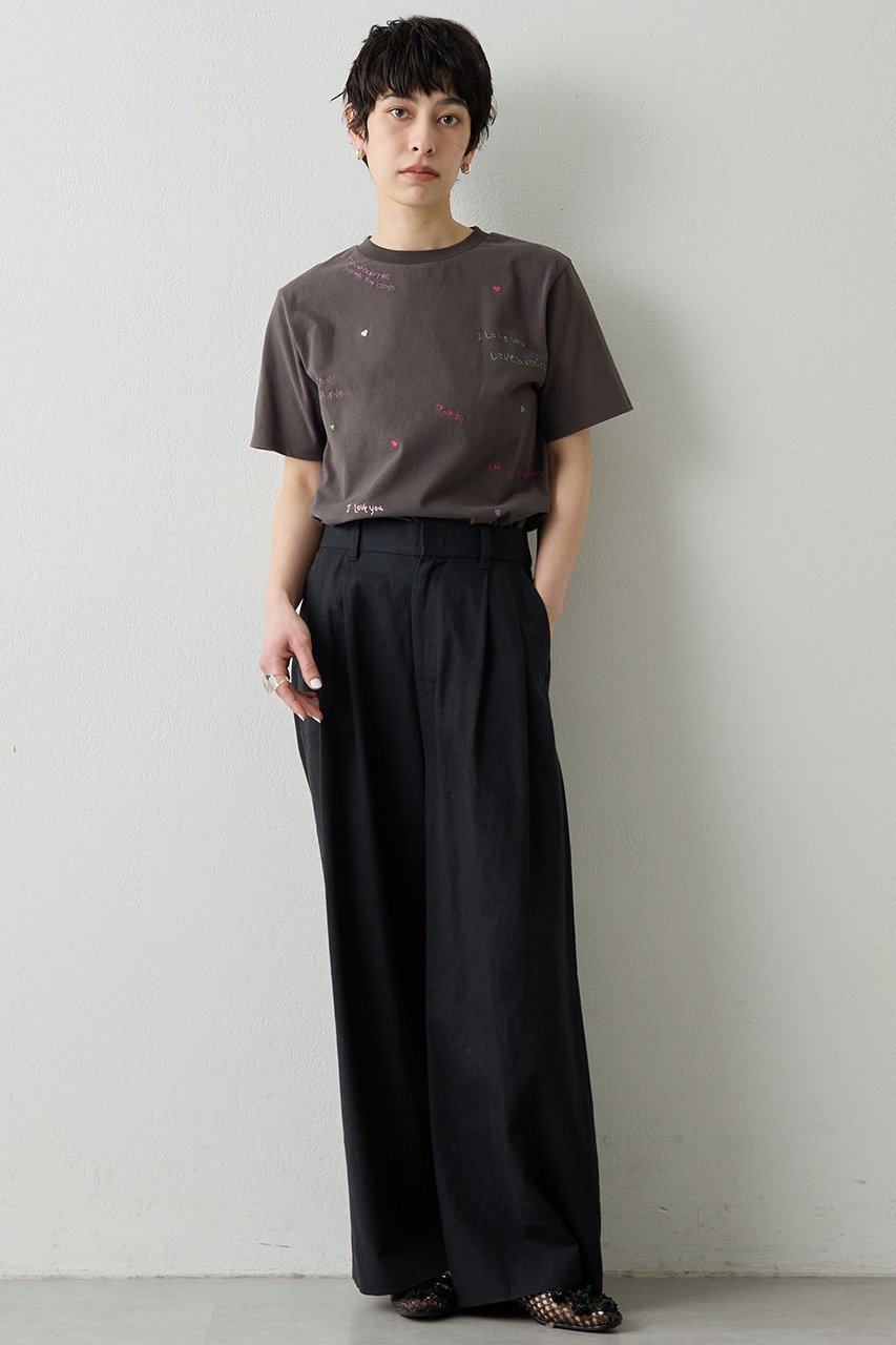 【ウィムガゼット/Whim Gazette】の【THE PAUSE】シシュウTシャツ 人気、トレンドファッション・服の通販 founy(ファニー) 　ファッション　Fashion　レディースファッション　Fashion for Women　トップス・カットソー　Cut & Sew Tops　シャツ・ブラウス・オフィスカジュアル　Elegant Blouses & Button-Ups　ロングTシャツ・Tシャツ　Longline T-Shirts & Tees　カットソー・ベーシックTシャツ　Cut-and-Sewn Tops / Stretch Tees & Basics　インナー　Innerwear　カットソー　Cut and Sewn Top　カラフル　Colorful Design　コンパクト　Compact, Small Size　ショート　Short, Short Length　ジャケット　Jacket, Outerwear　スリーブ　Sleeve, Long Sleeve / Short Sleeve　半袖　Short Sleeve, Half Sleeve　other-2|ID: prp329100004932448 ipo3291000000037021340