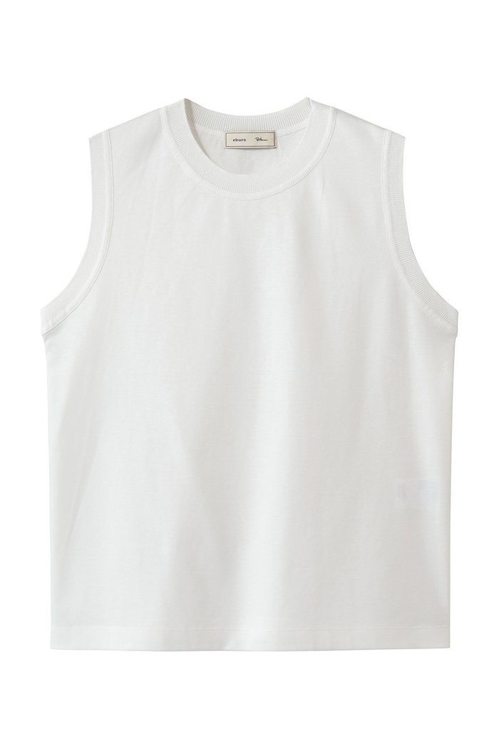 【エブール/ebure】の【ebure×Ron Herman】ニットパーツコットンポンチ スリーブレストップ インテリア・キッズ・メンズ・レディースファッション・服の通販 founy(ファニー) https://founy.com/ ファッション Fashion レディースファッション Fashion for Women トップス・カットソー Cut & Sew Tops ニット Knit Tops & Sweaters シャツ・ブラウス・オフィスカジュアル Elegant Blouses & Button-Ups ロングTシャツ・Tシャツ Longline T-Shirts & Tees カットソー・ベーシックTシャツ Cut-and-Sewn Tops / Stretch Tees & Basics カットソー Cut and Sewn Top コラボ Collaboration, Collab ショート Short, Short Length シンプル Simple, Minimal スリーブ Sleeve, Long Sleeve / Short Sleeve タンク Tank Top, Sleeveless Top パターン Pattern, Design Print エレガント 上品 Elegant |ID: prp329100004932449 ipo3291000000037021345