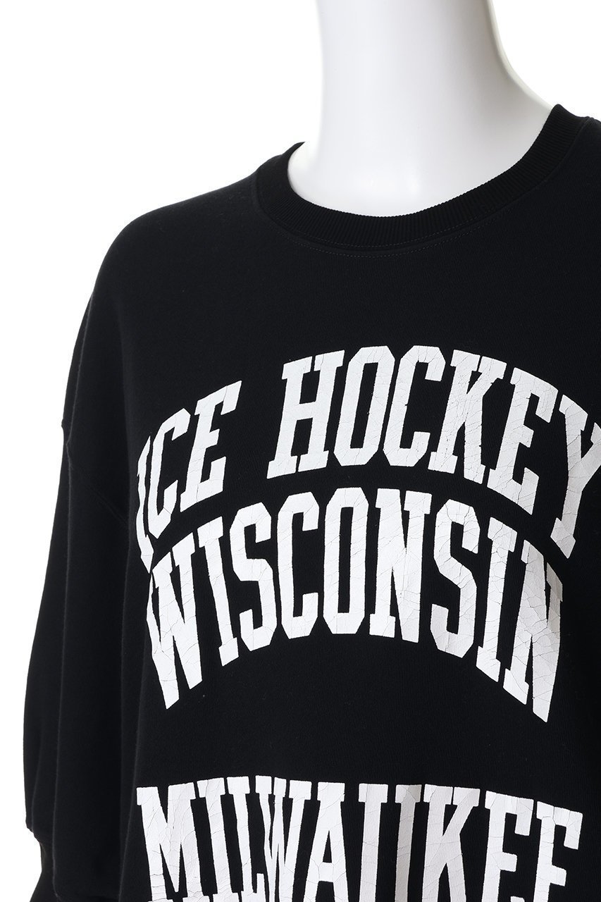 【オブラダ/Oblada】のHOCKEY ハーフスリーブスウェット 人気、トレンドファッション・服の通販 founy(ファニー) 　ファッション　Fashion　レディースファッション　Fashion for Women　トップス・カットソー　Cut & Sew Tops　シャツ・ブラウス・オフィスカジュアル　Elegant Blouses & Button-Ups　レディースパーカー・カジュアルフーディー　Casual Hoodies & Sweatshirts　ロングTシャツ・Tシャツ　Longline T-Shirts & Tees　スウェット・クルーネックトップス　Sweatshirts & Crewnecks / Relaxed Fit Sweat Tops　カットソー・ベーシックTシャツ　Cut-and-Sewn Tops / Stretch Tees & Basics　クロップド　Cropped, Short Length　コンパクト　Compact, Small Size　バランス　Balance, Style Balance　フロント　Front, Front Design　プリント　Print, Printed Pattern　ワイド　Wide, Wide Fit　other-5|ID: prp329100004932458 ipo3291000000037021429