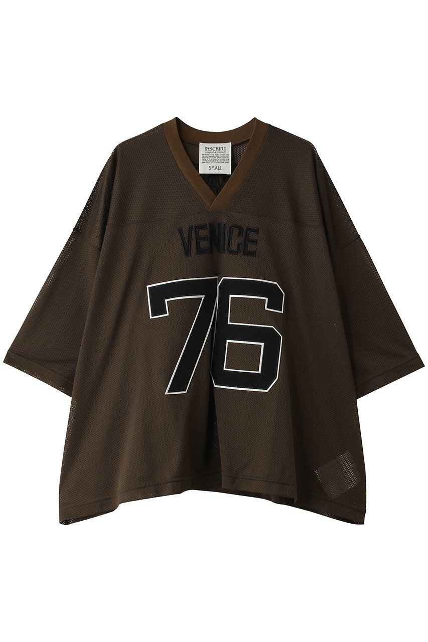 【アンスクリア/INSCRIRE】のメッシュ フットボール Tシャツ インテリア・キッズ・メンズ・レディースファッション・服の通販 founy(ファニー) 　ファッション　Fashion　レディースファッション　Fashion for Women　トップス・カットソー　Cut & Sew Tops　シャツ・ブラウス・オフィスカジュアル　Elegant Blouses & Button-Ups　ロングTシャツ・Tシャツ　Longline T-Shirts & Tees　カットソー・ベーシックTシャツ　Cut-and-Sewn Tops / Stretch Tees & Basics　おすすめ　Recommended / Our Picks　ショート　Short, Short Length　スポーティ　Sporty, Casual Athletic　スリーブ　Sleeve, Long Sleeve / Short Sleeve　メッシュ　Mesh, Net Fabric　モダン　Modern, Contemporary　ワイド　Wide, Wide Fit　ブラウン|ID: prp329100004932459 ipo3291000000037021433