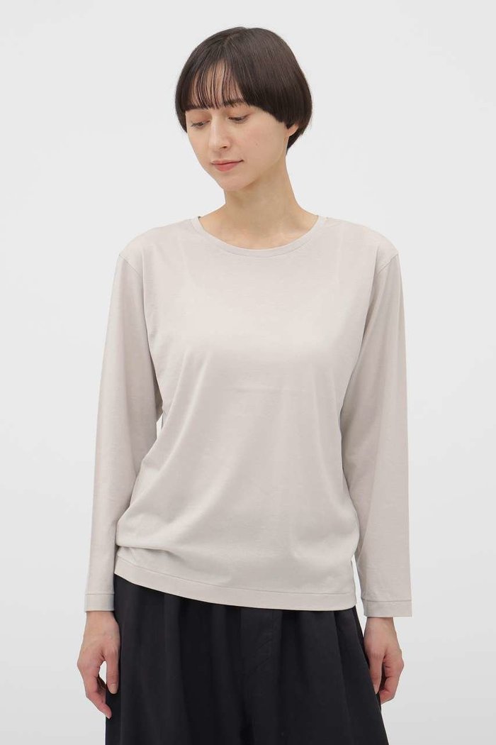 【マーガレットハウエル/MARGARET HOWELL】のSUPERFINE COTTON JERSEY TOP インテリア・キッズ・メンズ・レディースファッション・服の通販 founy(ファウニー) https://founy.com/ ファッション Fashion レディースファッション Fashion for Women トップス・カットソー Cut & Sew Tops シャツ・ブラウス・オフィスカジュアル Elegant Blouses & Button-Ups ロングTシャツ・Tシャツ Longline T-Shirts & Tees カットソー・ベーシックTシャツ Cut-and-Sewn Tops / Stretch Tees & Basics インナー Innerwear シンプル Simple, Minimal スリーブ Sleeve, Long Sleeve / Short Sleeve フィット Fit, Slim Fit プリント Print, Printed Pattern ロング Long, Long-Length |ID: prp329100004932465 ipo3291000000037021483