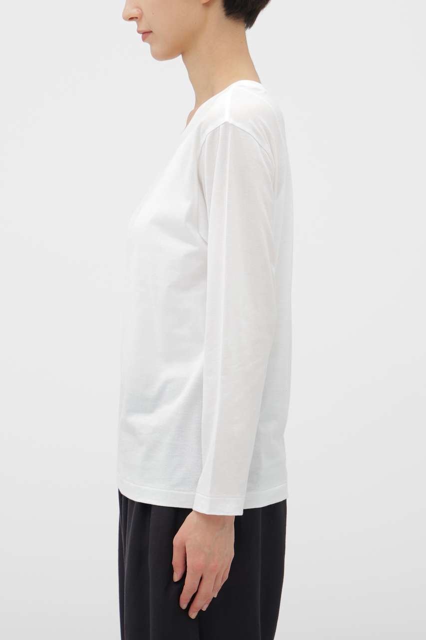 【マーガレットハウエル/MARGARET HOWELL】のSUPERFINE COTTON JERSEY TOP 人気、トレンドファッション・服の通販 founy(ファニー) 　ファッション　Fashion　レディースファッション　Fashion for Women　トップス・カットソー　Cut & Sew Tops　シャツ・ブラウス・オフィスカジュアル　Elegant Blouses & Button-Ups　ロングTシャツ・Tシャツ　Longline T-Shirts & Tees　カットソー・ベーシックTシャツ　Cut-and-Sewn Tops / Stretch Tees & Basics　インナー　Innerwear　シンプル　Simple, Minimal　スリーブ　Sleeve, Long Sleeve / Short Sleeve　フィット　Fit, Slim Fit　プリント　Print, Printed Pattern　ロング　Long, Long-Length　other-3|ID: prp329100004932466 ipo3291000000037021493