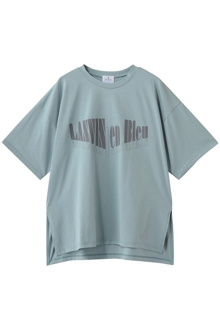 【ランバン オン ブルー/LANVIN en Bleu】のSummer paradise ロゴTシャツ インテリア・キッズ・メンズ・レディースファッション・服の通販 founy(ファウニー) https://founy.com/ ファッション Fashion レディースファッション Fashion for Women トップス・カットソー Cut & Sew Tops シャツ・ブラウス・オフィスカジュアル Elegant Blouses & Button-Ups ロングTシャツ・Tシャツ Longline T-Shirts & Tees カットソー・ベーシックTシャツ Cut-and-Sewn Tops / Stretch Tees & Basics ショート Short, Short Length スリット Slit, Slit Detail スリーブ Sleeve, Long Sleeve / Short Sleeve フロント Front, Front Design 夏 Summer |ID: prp329100004932472 ipo3291000000037021542