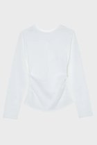 【スタニングルアー/STUNNING LURE】のクロスヘムロンT 人気、トレンドファッション・服の通販 founy(ファニー) ファッション Fashion レディースファッション Fashion for Women トップス・カットソー Cut & Sew Tops シャツ・ブラウス・オフィスカジュアル Elegant Blouses & Button-Ups ロングTシャツ・Tシャツ Longline T-Shirts & Tees カットソー・ベーシックTシャツ Cut-and-Sewn Tops / Stretch Tees & Basics カットソー Cut and Sewn Top ギャザー Gathered, Ruffled シンプル Simple, Minimal スリーブ Sleeve, Long Sleeve / Short Sleeve ベーシック Basic, Essential ボトム Bottoms, Lower Wear ロング Long, Long-Length thumbnail ホワイト|ID: prp329100004932479 ipo3291000000037021592