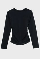 【スタニングルアー/STUNNING LURE】のクロスヘムロンT 人気、トレンドファッション・服の通販 founy(ファニー) ファッション Fashion レディースファッション Fashion for Women トップス・カットソー Cut & Sew Tops シャツ・ブラウス・オフィスカジュアル Elegant Blouses & Button-Ups ロングTシャツ・Tシャツ Longline T-Shirts & Tees カットソー・ベーシックTシャツ Cut-and-Sewn Tops / Stretch Tees & Basics カットソー Cut and Sewn Top ギャザー Gathered, Ruffled シンプル Simple, Minimal スリーブ Sleeve, Long Sleeve / Short Sleeve ベーシック Basic, Essential ボトム Bottoms, Lower Wear ロング Long, Long-Length thumbnail ブラック|ID: prp329100004932479 ipo3291000000037021593