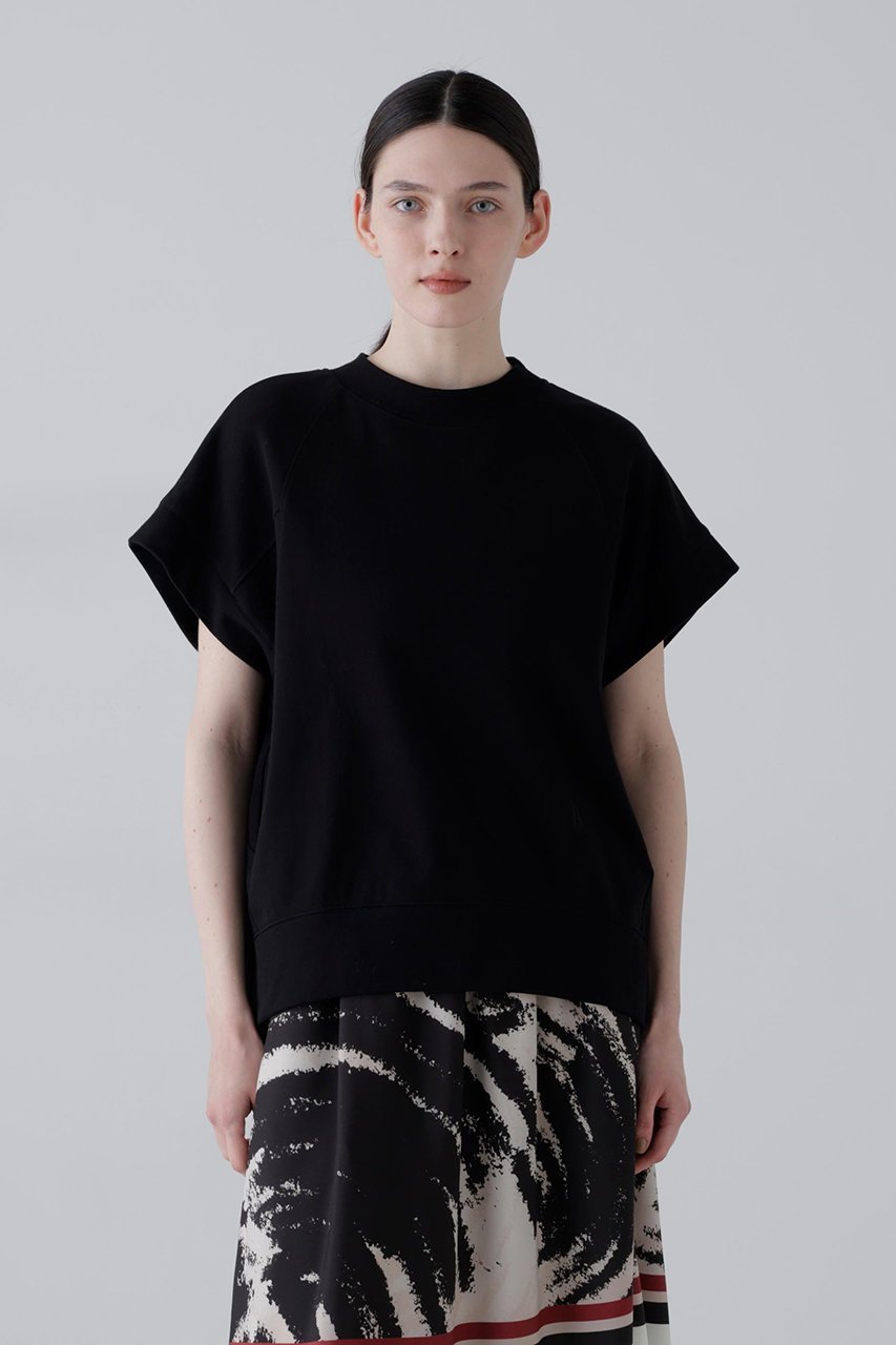 【アドーア/ADORE】のミニウラケトップス インテリア・キッズ・メンズ・レディースファッション・服の通販 founy(ファニー) 　ファッション　Fashion　レディースファッション　Fashion for Women　トップス・カットソー　Cut & Sew Tops　シャツ・ブラウス・オフィスカジュアル　Elegant Blouses & Button-Ups　ロングTシャツ・Tシャツ　Longline T-Shirts & Tees　カットソー・ベーシックTシャツ　Cut-and-Sewn Tops / Stretch Tees & Basics　ショート　Short, Short Length　シンプル　Simple, Minimal　スウェット / スエット　Sweatshirt, Sweatwear　スリーブ　Sleeve, Long Sleeve / Short Sleeve　ループ　Loop, Loop Knit　エレガント 上品　Elegant　ブラック|ID: prp329100004932491 ipo3291000000037021680