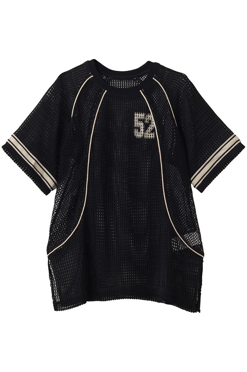 【メゾンスペシャル/MAISON SPECIAL】のNumbering Mesh T-Shirt/ナンバリングメッシュTシャツ インテリア・キッズ・メンズ・レディースファッション・服の通販 founy(ファニー) 　ファッション　Fashion　レディースファッション　Fashion for Women　トップス・カットソー　Cut & Sew Tops　シャツ・ブラウス・オフィスカジュアル　Elegant Blouses & Button-Ups　ロングTシャツ・Tシャツ　Longline T-Shirts & Tees　カットソー・ベーシックTシャツ　Cut-and-Sewn Tops / Stretch Tees & Basics　インナー　Innerwear　シアー　Sheer, See-Through　ショート　Short, Short Length　スリーブ　Sleeve, Long Sleeve / Short Sleeve　ドッキング　Docking, Mixed Material　ビッグ　Big, Oversized　プリント　Print, Printed Pattern　メッシュ　Mesh, Net Fabric　再入荷　Restock / Back in Stock　夏　Summer　BLK(ブラック)|ID: prp329100004932492 ipo3291000000037021691