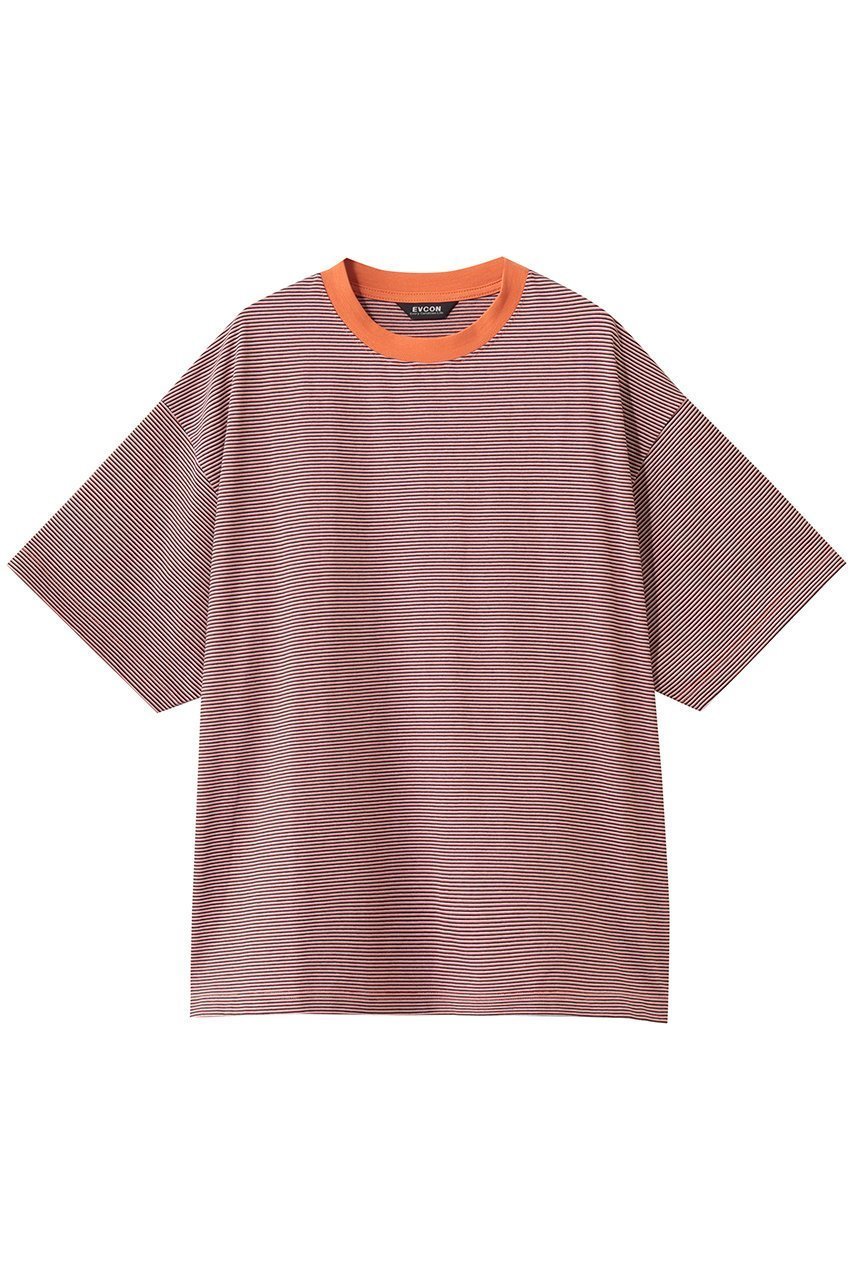【エビコン/EVCON】の【UNISEX】MERCERIZATION BORDER WIDE S/S TEE インテリア・キッズ・メンズ・レディースファッション・服の通販 founy(ファニー) 　ファッション　Fashion　レディースファッション　Fashion for Women　トップス・カットソー　Cut & Sew Tops　シャツ・ブラウス・オフィスカジュアル　Elegant Blouses & Button-Ups　ロングTシャツ・Tシャツ　Longline T-Shirts & Tees　カットソー・ベーシックTシャツ　Cut-and-Sewn Tops / Stretch Tees & Basics　ユニセックス　Unisex, Genderless　ショート　Short, Short Length　スリーブ　Sleeve, Long Sleeve / Short Sleeve　ボーダー　Border, Stripe　ワイド　Wide, Wide Fit　夏　Summer　S/S・春夏　SS, Spring/Summer, Warm Season　ORANGE|ID: prp329100004932493 ipo3291000000037021699