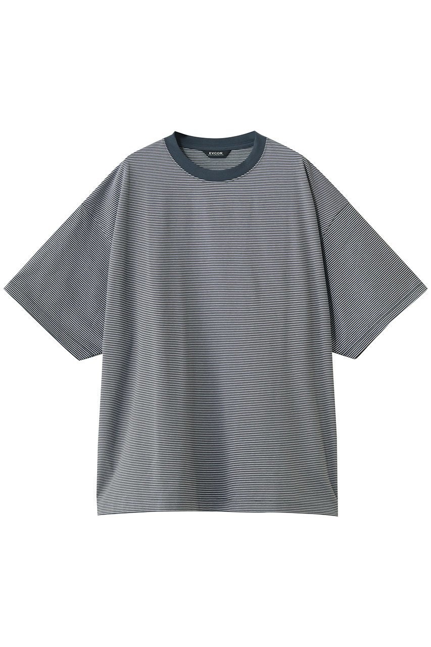 【エビコン/EVCON】の【UNISEX】MERCERIZATION BORDER WIDE S/S TEE インテリア・キッズ・メンズ・レディースファッション・服の通販 founy(ファニー) 　ファッション　Fashion　レディースファッション　Fashion for Women　トップス・カットソー　Cut & Sew Tops　シャツ・ブラウス・オフィスカジュアル　Elegant Blouses & Button-Ups　ロングTシャツ・Tシャツ　Longline T-Shirts & Tees　カットソー・ベーシックTシャツ　Cut-and-Sewn Tops / Stretch Tees & Basics　ユニセックス　Unisex, Genderless　ショート　Short, Short Length　スリーブ　Sleeve, Long Sleeve / Short Sleeve　ボーダー　Border, Stripe　ワイド　Wide, Wide Fit　夏　Summer　S/S・春夏　SS, Spring/Summer, Warm Season　CHARCOAL|ID: prp329100004932493 ipo3291000000037021701