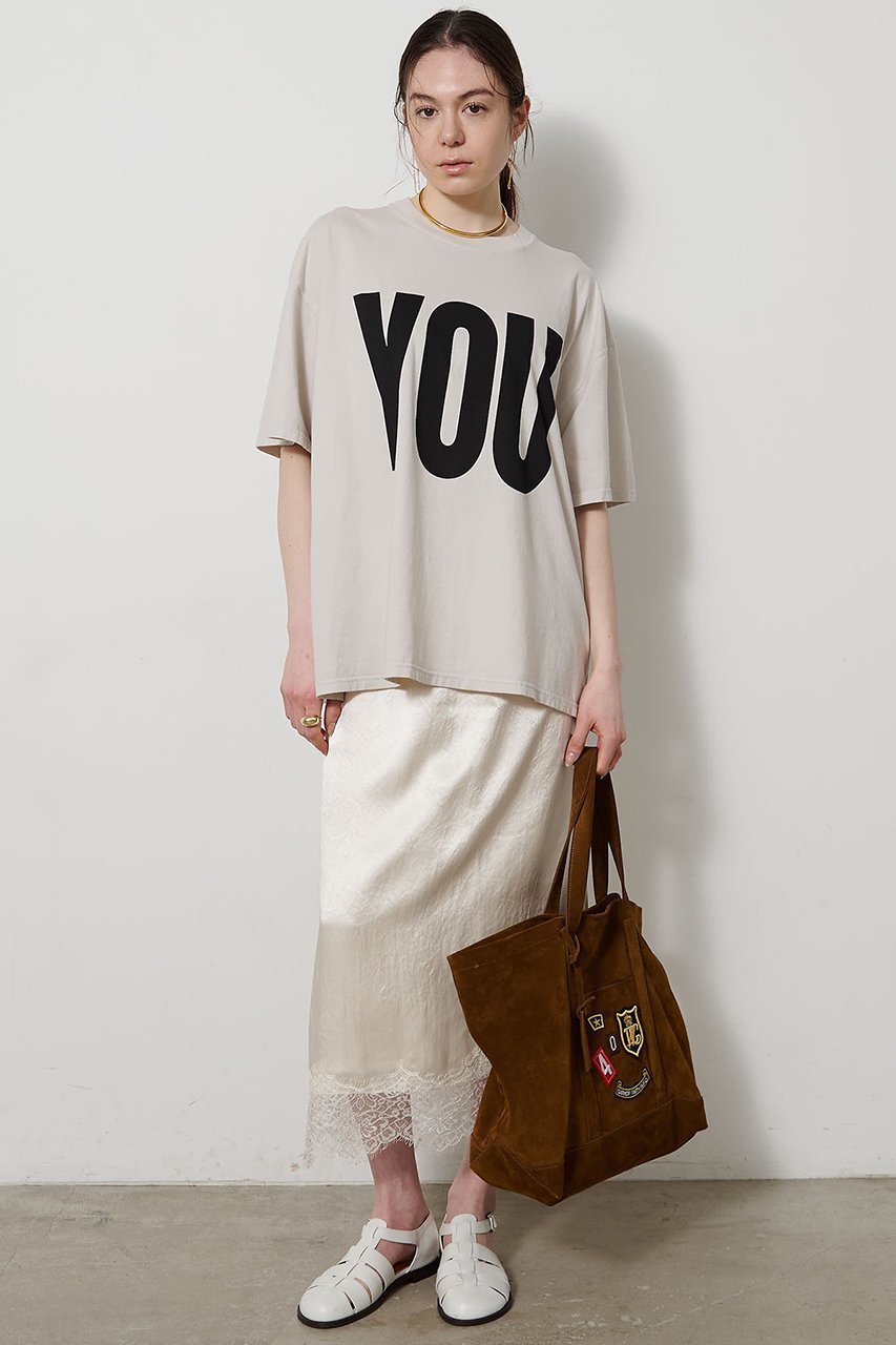 【ウィムガゼット/Whim Gazette】の【KATHARINE HAMNETT】別注YOU Tシャツ 人気、トレンドファッション・服の通販 founy(ファニー) 　ファッション　Fashion　レディースファッション　Fashion for Women　トップス・カットソー　Cut & Sew Tops　シャツ・ブラウス・オフィスカジュアル　Elegant Blouses & Button-Ups　ロングTシャツ・Tシャツ　Longline T-Shirts & Tees　カットソー・ベーシックTシャツ　Cut-and-Sewn Tops / Stretch Tees & Basics　オーガニック　Organic Cotton　ショート　Short, Short Length　スタンダード　Standard, Basic　スペシャル　Special, Limited Edition　スリーブ　Sleeve, Long Sleeve / Short Sleeve　なめらか　Smooth, Silky Texture　バランス　Balance, Style Balance　フロント　Front, Front Design　別注　Limited Edition, Custom Order　other-2|ID: prp329100004932500 ipo3291000000037021754