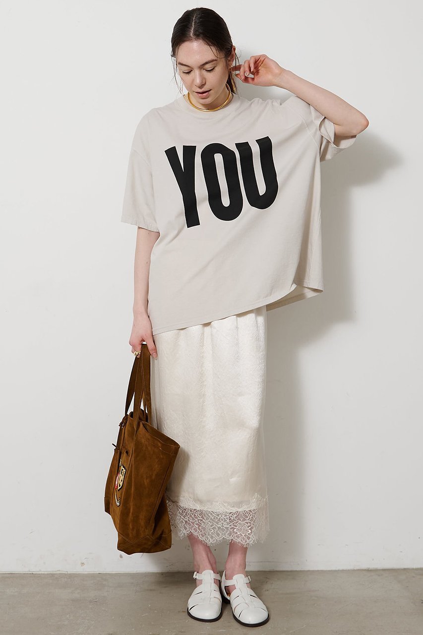 【ウィムガゼット/Whim Gazette】の【KATHARINE HAMNETT】別注YOU Tシャツ 人気、トレンドファッション・服の通販 founy(ファニー) 　ファッション　Fashion　レディースファッション　Fashion for Women　トップス・カットソー　Cut & Sew Tops　シャツ・ブラウス・オフィスカジュアル　Elegant Blouses & Button-Ups　ロングTシャツ・Tシャツ　Longline T-Shirts & Tees　カットソー・ベーシックTシャツ　Cut-and-Sewn Tops / Stretch Tees & Basics　オーガニック　Organic Cotton　ショート　Short, Short Length　スタンダード　Standard, Basic　スペシャル　Special, Limited Edition　スリーブ　Sleeve, Long Sleeve / Short Sleeve　なめらか　Smooth, Silky Texture　バランス　Balance, Style Balance　フロント　Front, Front Design　別注　Limited Edition, Custom Order　other-6|ID: prp329100004932500 ipo3291000000037021758