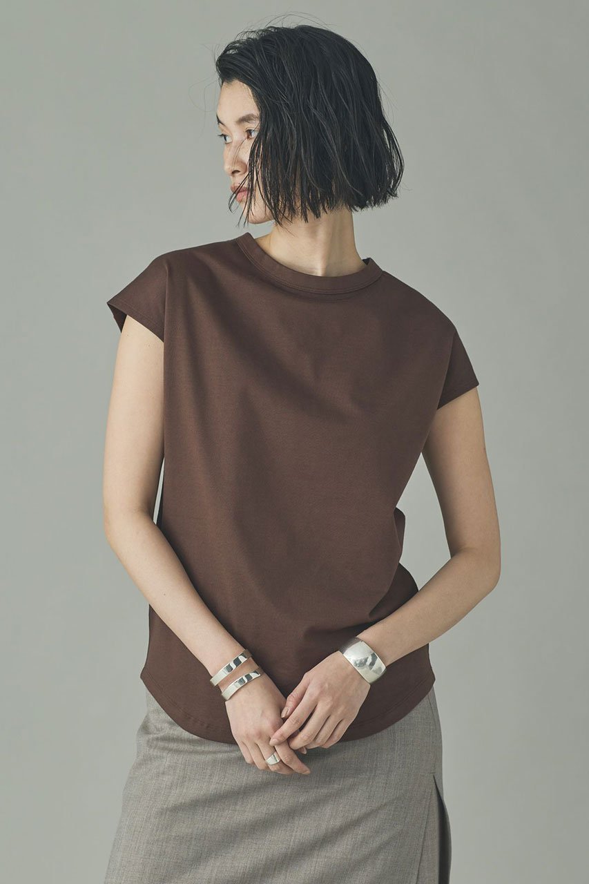 【カレンソロジー/Curensology】のノースリーブプルオーバー インテリア・キッズ・メンズ・レディースファッション・服の通販 founy(ファニー) 　ファッション　Fashion　レディースファッション　Fashion for Women　トップス・カットソー　Cut & Sew Tops　キャミソール&ノースリーブ　Camisoles & Sleeveless Tops　シャツ・ブラウス・オフィスカジュアル　Elegant Blouses & Button-Ups　ロングTシャツ・Tシャツ　Longline T-Shirts & Tees　カジュアルプルオーバー・ニットトップス　Pullovers & Knit Tops / Casual Pullovers　カットソー・ベーシックTシャツ　Cut-and-Sewn Tops / Stretch Tees & Basics　なめらか　Smooth, Silky Texture　インナー　Innerwear　ショート　Short, Short Length　シンプル　Simple, Minimal　スリーブ　Sleeve, Long Sleeve / Short Sleeve　ドロップ　Drop Shoulder, Dropped Style　ノースリーブ　Sleeveless, No-Sleeve　再入荷　Restock / Back in Stock　定番　Standard, Basic Item　ダークブラウン|ID: prp329100004932502 ipo3291000000037021775