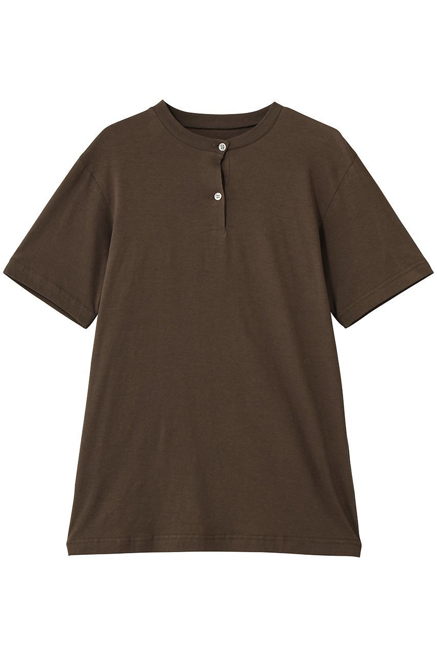 【フジ/FUJI】のCOTTON HENRY NECK S/S T-SHIRTS インテリア・キッズ・メンズ・レディースファッション・服の通販 founy(ファニー) 　ファッション　Fashion　レディースファッション　Fashion for Women　トップス・カットソー　Cut & Sew Tops　シャツ・ブラウス・オフィスカジュアル　Elegant Blouses & Button-Ups　ロングTシャツ・Tシャツ　Longline T-Shirts & Tees　カットソー・ベーシックTシャツ　Cut-and-Sewn Tops / Stretch Tees & Basics　インナー　Innerwear　コンパクト　Compact, Small Size　ショート　Short, Short Length　スリーブ　Sleeve, Long Sleeve / Short Sleeve　夏　Summer　S/S・春夏　SS, Spring/Summer, Warm Season　BROWN|ID: prp329100004932503 ipo3291000000037021786