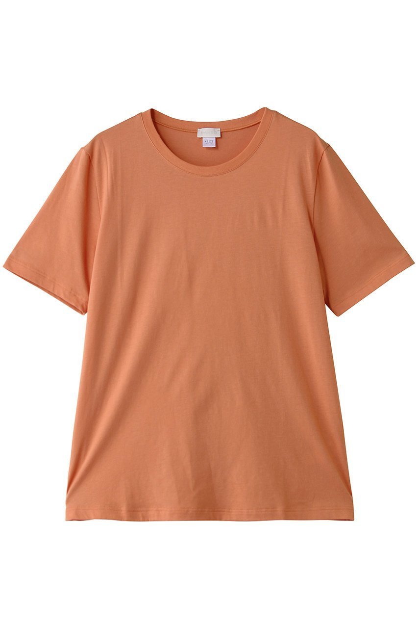 【ハンロ/HANRO】の半袖シャツ ラウンドネック インテリア・キッズ・メンズ・レディースファッション・服の通販 founy(ファニー) 　ファッション　Fashion　レディースファッション　Fashion for Women　トップス・カットソー　Cut & Sew Tops　シャツ・ブラウス・オフィスカジュアル　Elegant Blouses & Button-Ups　ロングTシャツ・Tシャツ　Longline T-Shirts & Tees　カットソー・ベーシックTシャツ　Cut-and-Sewn Tops / Stretch Tees & Basics　なめらか　Smooth, Silky Texture　インナー　Innerwear　ショート　Short, Short Length　シンプル　Simple, Minimal　スリーブ　Sleeve, Long Sleeve / Short Sleeve　ベーシック　Basic, Essential　ラウンド　Round, Round Neck　半袖　Short Sleeve, Half Sleeve　定番　Standard, Basic Item　ライトカーネリアン|ID: prp329100004932505 ipo3291000000037021804