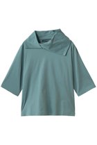 【ミズイロ インド/mizuiro ind】のasymmetry collar P/O プルオーバー 人気、トレンドファッション・服の通販 founy(ファニー) ファッション Fashion レディースファッション Fashion for Women トップス・カットソー Cut & Sew Tops シャツ・ブラウス・オフィスカジュアル Elegant Blouses & Button-Ups ロングTシャツ・Tシャツ Longline T-Shirts & Tees カジュアルプルオーバー・ニットトップス Pullovers & Knit Tops / Casual Pullovers カットソー・ベーシックTシャツ Cut-and-Sewn Tops / Stretch Tees & Basics アシンメトリー Asymmetrical Style ショート Short, Short Length スリーブ Sleeve, Long Sleeve / Short Sleeve エレガント 上品 Elegant 半袖 Short Sleeve, Half Sleeve thumbnail green|ID: prp329100004932506 ipo3291000000037021813