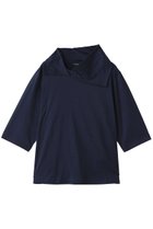 【ミズイロ インド/mizuiro ind】のasymmetry collar P/O プルオーバー 人気、トレンドファッション・服の通販 founy(ファニー) ファッション Fashion レディースファッション Fashion for Women トップス・カットソー Cut & Sew Tops シャツ・ブラウス・オフィスカジュアル Elegant Blouses & Button-Ups ロングTシャツ・Tシャツ Longline T-Shirts & Tees カジュアルプルオーバー・ニットトップス Pullovers & Knit Tops / Casual Pullovers カットソー・ベーシックTシャツ Cut-and-Sewn Tops / Stretch Tees & Basics アシンメトリー Asymmetrical Style ショート Short, Short Length スリーブ Sleeve, Long Sleeve / Short Sleeve エレガント 上品 Elegant 半袖 Short Sleeve, Half Sleeve thumbnail navy|ID: prp329100004932506 ipo3291000000037021817