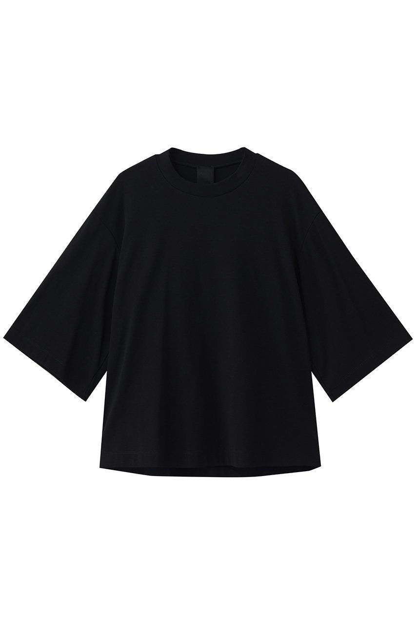 【ドメル/DOMELLE】のハイ ツイスト ジャージー Tシャツ インテリア・キッズ・メンズ・レディースファッション・服の通販 founy(ファニー) 　ファッション　Fashion　レディースファッション　Fashion for Women　トップス・カットソー　Cut & Sew Tops　シャツ・ブラウス・オフィスカジュアル　Elegant Blouses & Button-Ups　ロングTシャツ・Tシャツ　Longline T-Shirts & Tees　カットソー・ベーシックTシャツ　Cut-and-Sewn Tops / Stretch Tees & Basics　ショート　Short, Short Length　シンプル　Simple, Minimal　ストレート　Straight, Straight Cut　スリーブ　Sleeve, Long Sleeve / Short Sleeve　ツイスト　Tweed, Tweed Fabric　ツイード　Twill, Twill Weave　ビッグ　Big, Oversized　フォルム　Silhouette, Form　ミックス　Mix, Mixed Style　レース　Lace, Lace Fabric　ブラック|ID: prp329100004932527 ipo3291000000037022030