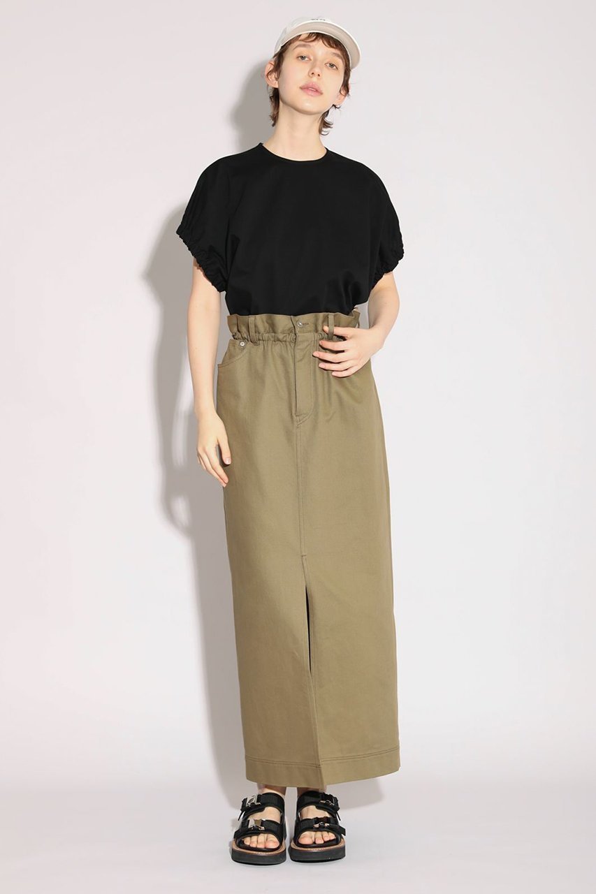 【サクラ/SACRA】のファインオーガニックコットンカットソー 人気、トレンドファッション・服の通販 founy(ファニー) 　ファッション　Fashion　レディースファッション　Fashion for Women　トップス・カットソー　Cut & Sew Tops　シャツ・ブラウス・オフィスカジュアル　Elegant Blouses & Button-Ups　ロングTシャツ・Tシャツ　Longline T-Shirts & Tees　カットソー・ベーシックTシャツ　Cut-and-Sewn Tops / Stretch Tees & Basics　カットソー　Cut and Sewn Top　ギャザー　Gathered, Ruffled　ショート　Short, Short Length　スラックス　Slacks, Dress Pants　スリーブ　Sleeve, Long Sleeve / Short Sleeve　デニム　Denim, Jeans Material　フォルム　Silhouette, Form　other-6|ID: prp329100004932529 ipo3291000000037022056