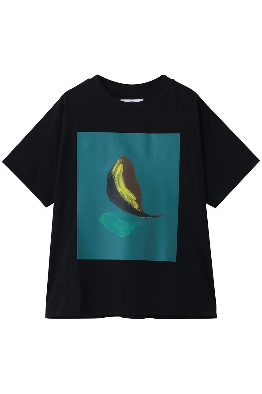 【その他のブランド/Other】のリーフグラフィックTシャツ インテリア・キッズ・メンズ・レディースファッション・服の通販 founy(ファニー) 　ファッション　Fashion　レディースファッション　Fashion for Women　トップス・カットソー　Cut & Sew Tops　シャツ・ブラウス・オフィスカジュアル　Elegant Blouses & Button-Ups　ロングTシャツ・Tシャツ　Longline T-Shirts & Tees　カットソー・ベーシックTシャツ　Cut-and-Sewn Tops / Stretch Tees & Basics　なめらか　Smooth, Silky Texture　グラフィック　Graphic, Graphic Design　ショート　Short, Short Length　スリーブ　Sleeve, Long Sleeve / Short Sleeve　ハーフ　Half, Half-Length　フラワー　Flower, Floral　プリント　Print, Printed Pattern　モチーフ　Motif, Design Theme　リーフ　Leaf, Botanical Leaf　ブラック|ID: prp329100004932531 ipo3291000000037022071