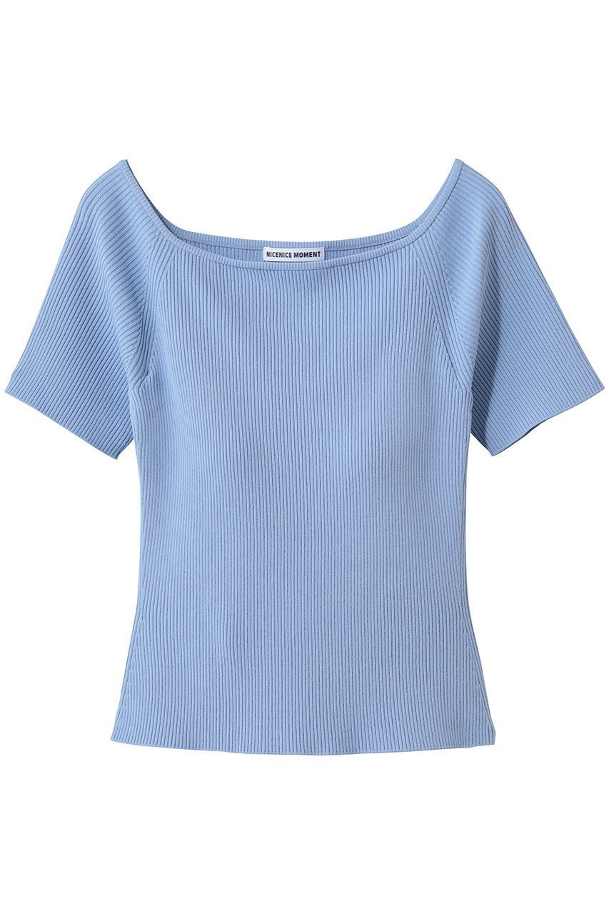 【エリオポール/heliopole】の【NICENICE MOMENT】OPEN SHOULDER SHELL インテリア・キッズ・メンズ・レディースファッション・服の通販 founy(ファニー) 　ファッション　Fashion　レディースファッション　Fashion for Women　トップス・カットソー　Cut & Sew Tops　シャツ・ブラウス・オフィスカジュアル　Elegant Blouses & Button-Ups　ロングTシャツ・Tシャツ　Longline T-Shirts & Tees　カットソー・ベーシックTシャツ　Cut-and-Sewn Tops / Stretch Tees & Basics　なめらか　Smooth, Silky Texture　エアリー　Airy Texture　カットソー　Cut and Sewn Top　ショート　Short, Short Length　スリーブ　Sleeve, Long Sleeve / Short Sleeve　デコルテ　Décolleté, Neckline　半袖　Short Sleeve, Half Sleeve　スカイブルー|ID: prp329100004932564 ipo3291000000037022305