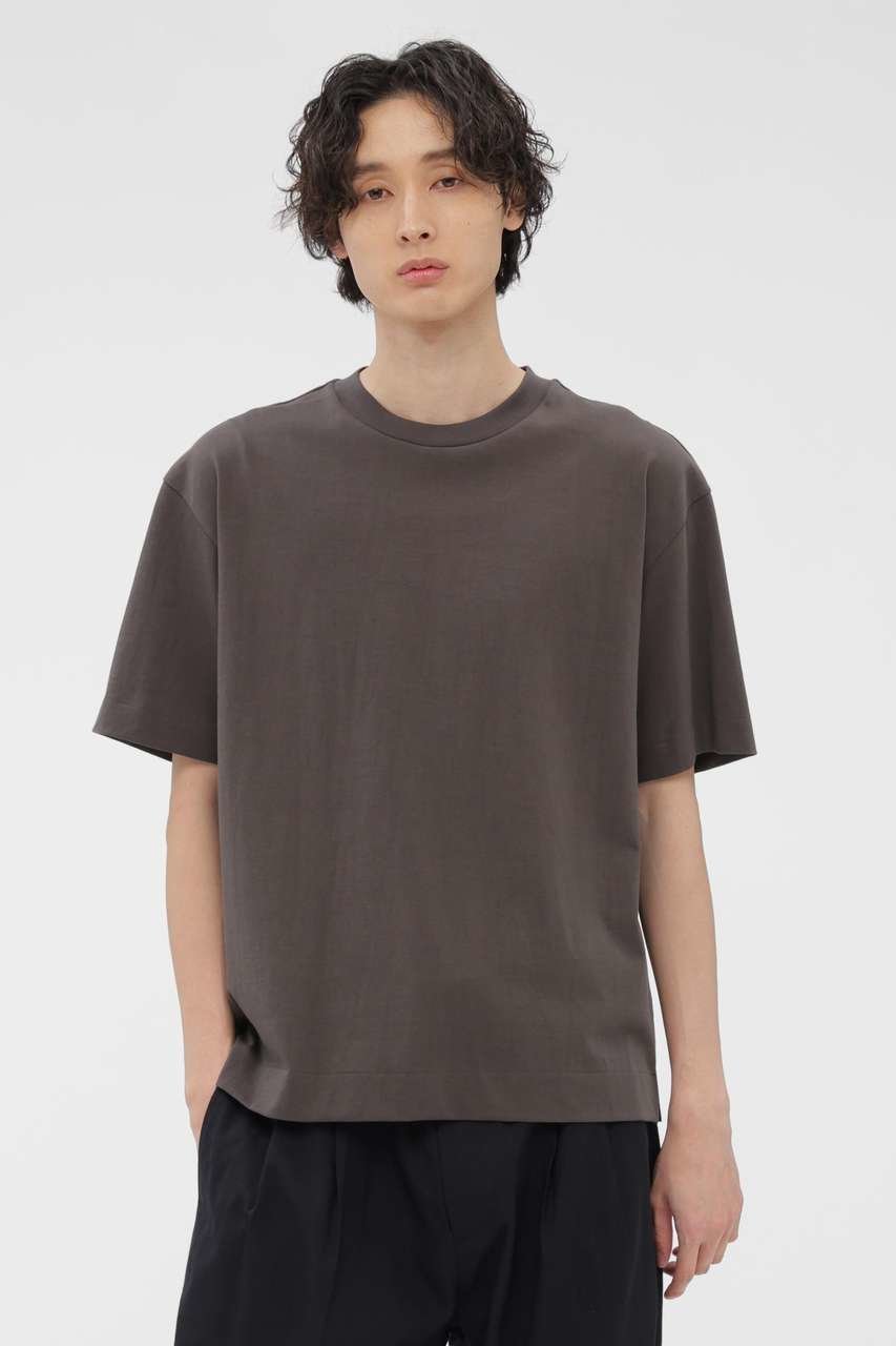 【その他のブランド/Other】のFINE DENSE COTTON JERSEY TOP インテリア・キッズ・メンズ・レディースファッション・服の通販 founy(ファニー) 　ファッション　Fashion　レディースファッション　Fashion for Women　トップス・カットソー　Cut & Sew Tops　シャツ・ブラウス・オフィスカジュアル　Elegant Blouses & Button-Ups　ロングTシャツ・Tシャツ　Longline T-Shirts & Tees　カットソー・ベーシックTシャツ　Cut-and-Sewn Tops / Stretch Tees & Basics　ショート　Short, Short Length　シンプル　Simple, Minimal　スリーブ　Sleeve, Long Sleeve / Short Sleeve　バランス　Balance, Style Balance　リラックス　Relax, Relaxed Fit　エレガント 上品　Elegant　グレー|ID: prp329100004932581 ipo3291000000037022418