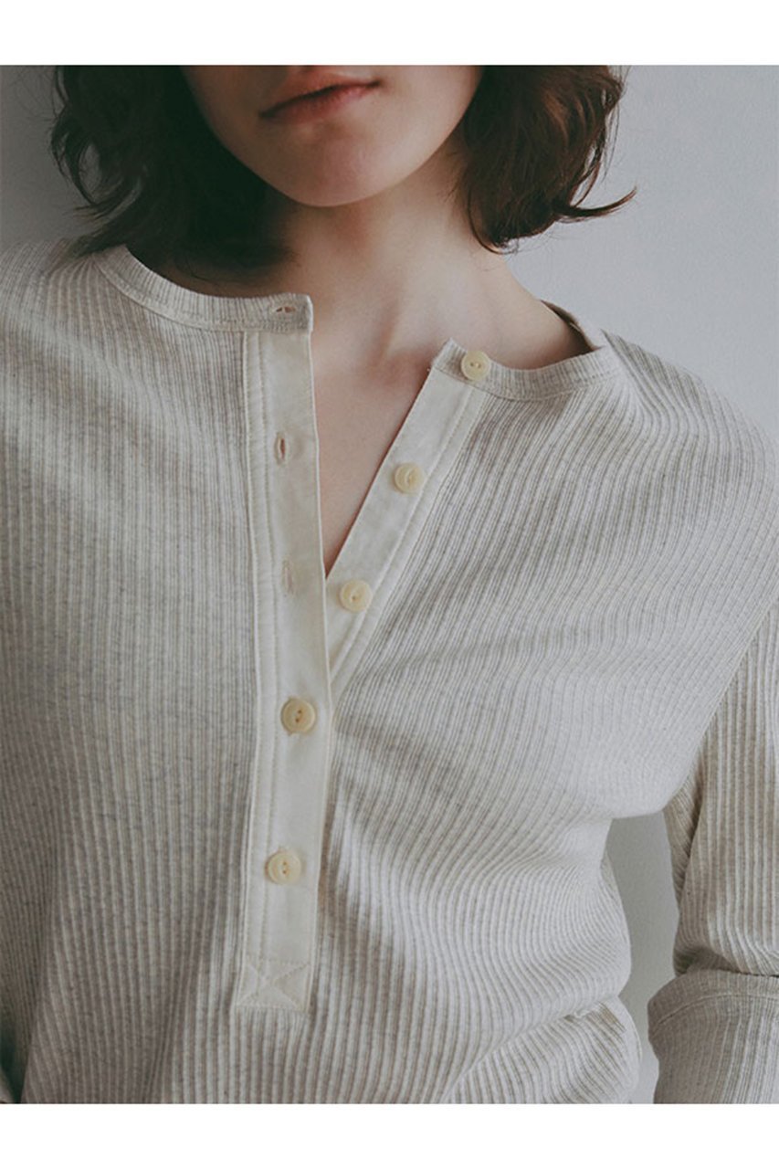 【エトレトウキョウ/ETRE TOKYO】の3/4スリーブヘンリーネックプルオーバー 人気、トレンドファッション・服の通販 founy(ファニー) 　ファッション　Fashion　レディースファッション　Fashion for Women　トップス・カットソー　Cut & Sew Tops　シャツ・ブラウス・オフィスカジュアル　Elegant Blouses & Button-Ups　ロングTシャツ・Tシャツ　Longline T-Shirts & Tees　カジュアルプルオーバー・ニットトップス　Pullovers & Knit Tops / Casual Pullovers　カットソー・ベーシックTシャツ　Cut-and-Sewn Tops / Stretch Tees & Basics　インナー　Innerwear　ヴィンテージ　Vintage Style　コンパクト　Compact, Small Size　シンプル　Simple, Minimal　スリーブ　Sleeve, Long Sleeve / Short Sleeve　バランス　Balance, Style Balance　フィット　Fit, Slim Fit　フロント　Front, Front Design　リラックス　Relax, Relaxed Fit　ロング　Long, Long-Length　新作・新入荷　New Arrivals / New In　other-4|ID: prp329100004932591 ipo3291000000037022499