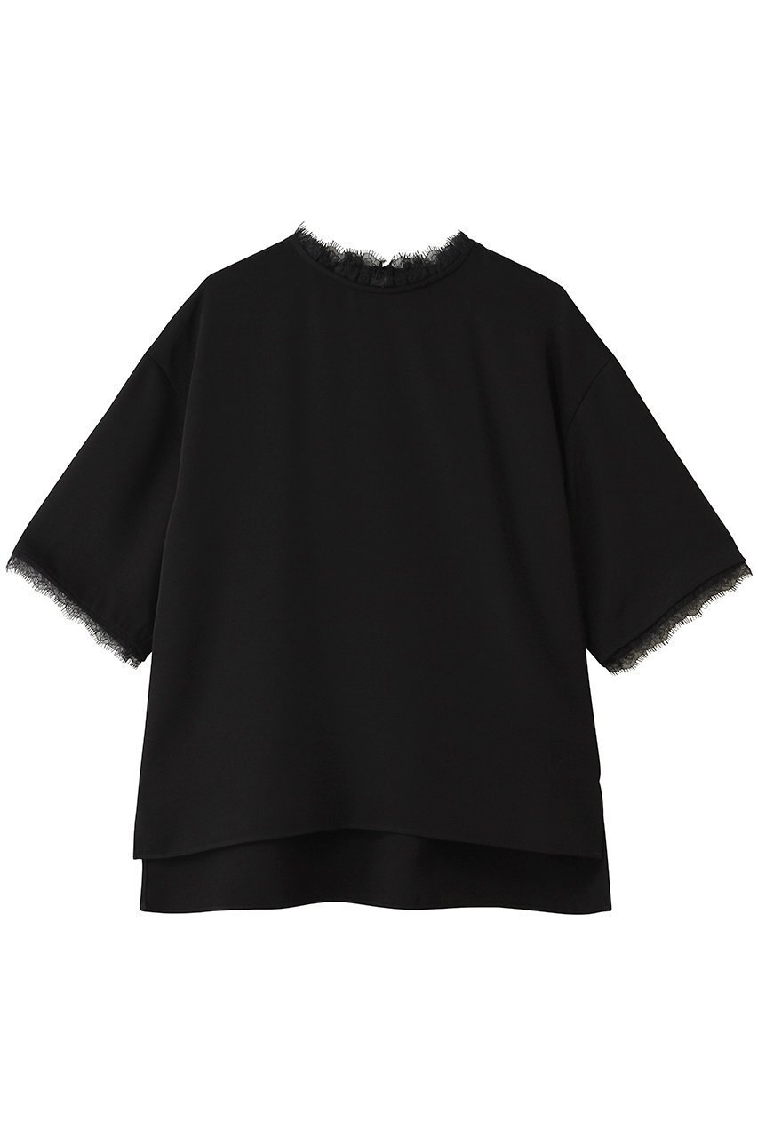 【サードマガジン/THIRD MAGAZINE】のレースTシャツブラウス インテリア・キッズ・メンズ・レディースファッション・服の通販 founy(ファニー) 　ファッション　Fashion　レディースファッション　Fashion for Women　トップス・カットソー　Cut & Sew Tops　シャツ・ブラウス・オフィスカジュアル　Elegant Blouses & Button-Ups　ロングTシャツ・Tシャツ　Longline T-Shirts & Tees　ショート　Short, Short Length　スリーブ　Sleeve, Long Sleeve / Short Sleeve　デニム　Denim, Jeans Material　レース　Lace, Lace Fabric　洗える　Machine Washable　ブラック|ID: prp329100004932601 ipo3291000000037022571