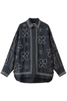 【マルティニーク/martinique】の【CURRENTAGE】エンブロイダリーブラウス 人気、トレンドファッション・服の通販 founy(ファニー) ファッション Fashion レディースファッション Fashion for Women トップス・カットソー Cut & Sew Tops シャツ・ブラウス・オフィスカジュアル Elegant Blouses & Button-Ups シンプル Simple, Minimal スリーブ Sleeve, Long Sleeve / Short Sleeve ハンド Hand, Handmade フラワー Flower, Floral モノトーン Monotone, Black and White ロング Long, Long-Length 再入荷 Restock / Back in Stock 夏 Summer thumbnail ネイビー|ID: prp329100004932604 ipo3291000000037022584