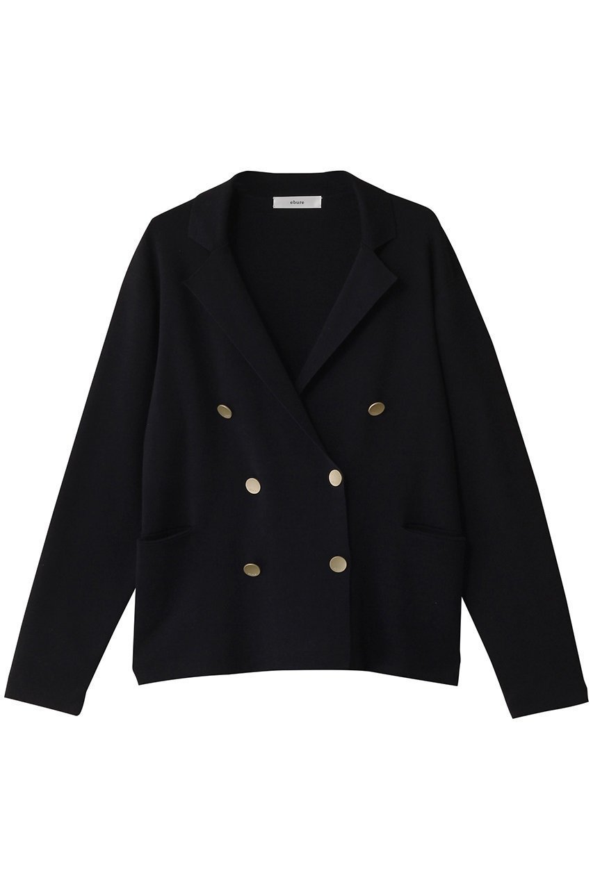 【エブール/ebure】のコットンシルク ニットジャケットカーディガン インテリア・キッズ・メンズ・レディースファッション・服の通販 founy(ファニー) 　ファッション　Fashion　レディースファッション　Fashion for Women　アウター　Coat / Outerwear Collection　なめらか　Smooth, Silky Texture　カーディガン　Cardigan, Knitwear　シルク　Silk, 100% Silk　ジャケット　Jacket, Outerwear　ストレッチ　Stretch, Stretchy Fabric　リュクス　Luxury, Elegant, High-End, Chic　吸水　Absorbent, Quick-Dry　ネイビー|ID: prp329100004932619 ipo3291000000037022706