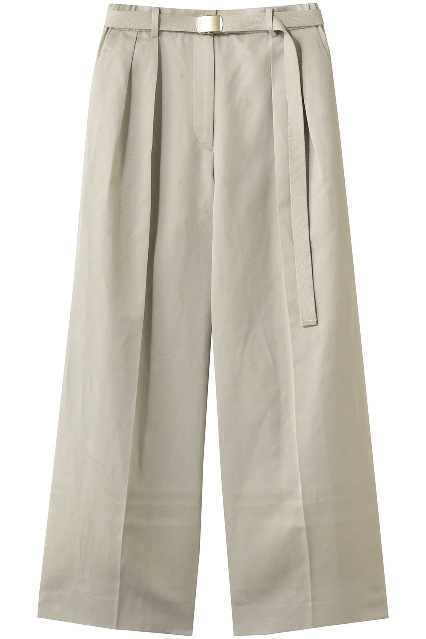 【エブール/ebure】のコットンリネンジャカード バックゴムワイドパンツ 人気、トレンドファッション・服の通販 founy(ファニー) 　ファッション　Fashion　レディースファッション　Fashion for Women　パンツ　Pants & Trousers　バッグ　Bags　シルケット　Silket, Silky Cotton　シンプル　Simple, Minimal　ジャカード／ジャガード　Jacquard, Woven Pattern　ストレート　Straight, Straight Cut　デスク　Desk, Work Desk　フィット　Fit, Slim Fit　ワイド　Wide, Wide Fit　ワーク　Workwear, Utility Style　エレガント 上品　Elegant　 other-1|ID: prp329100004932628 ipo3291000000037022747